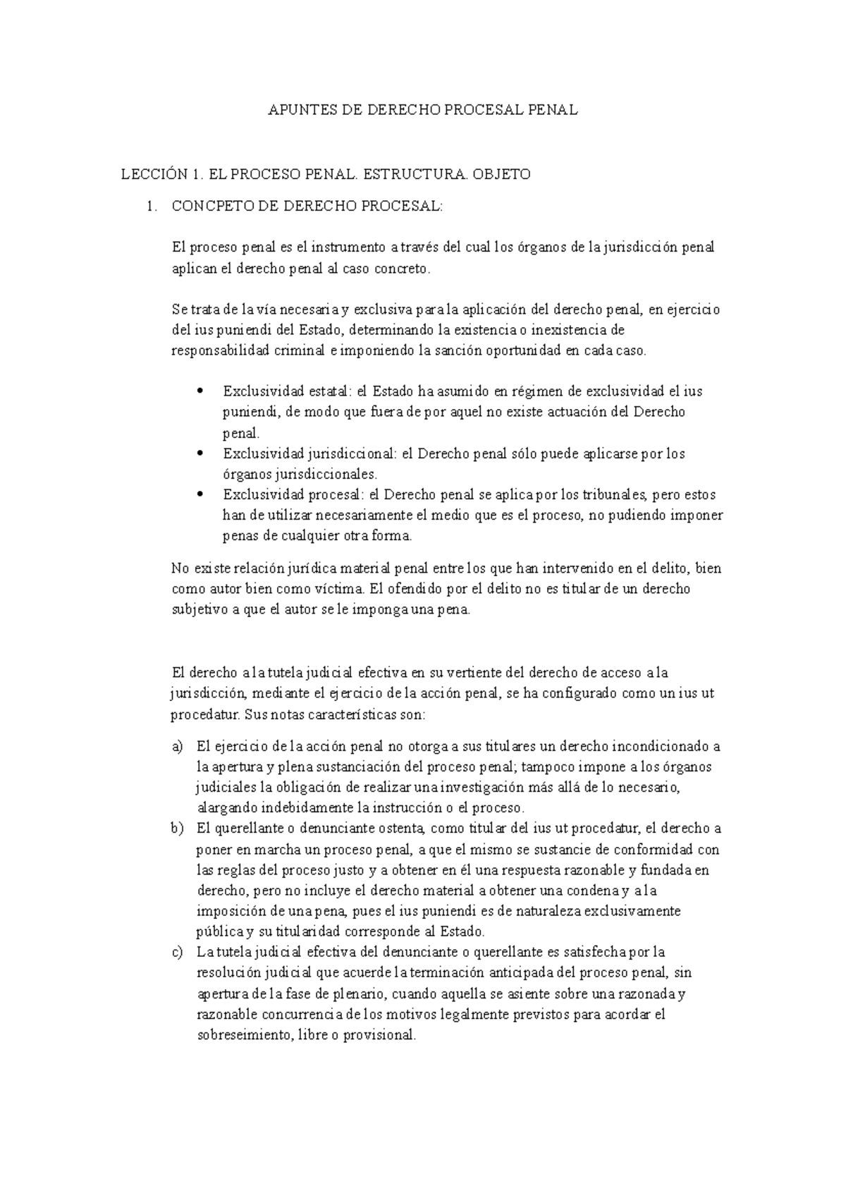 Apuntes DE Derecho Procesal Penal - APUNTES DE DERECHO PROCESAL PENAL ...