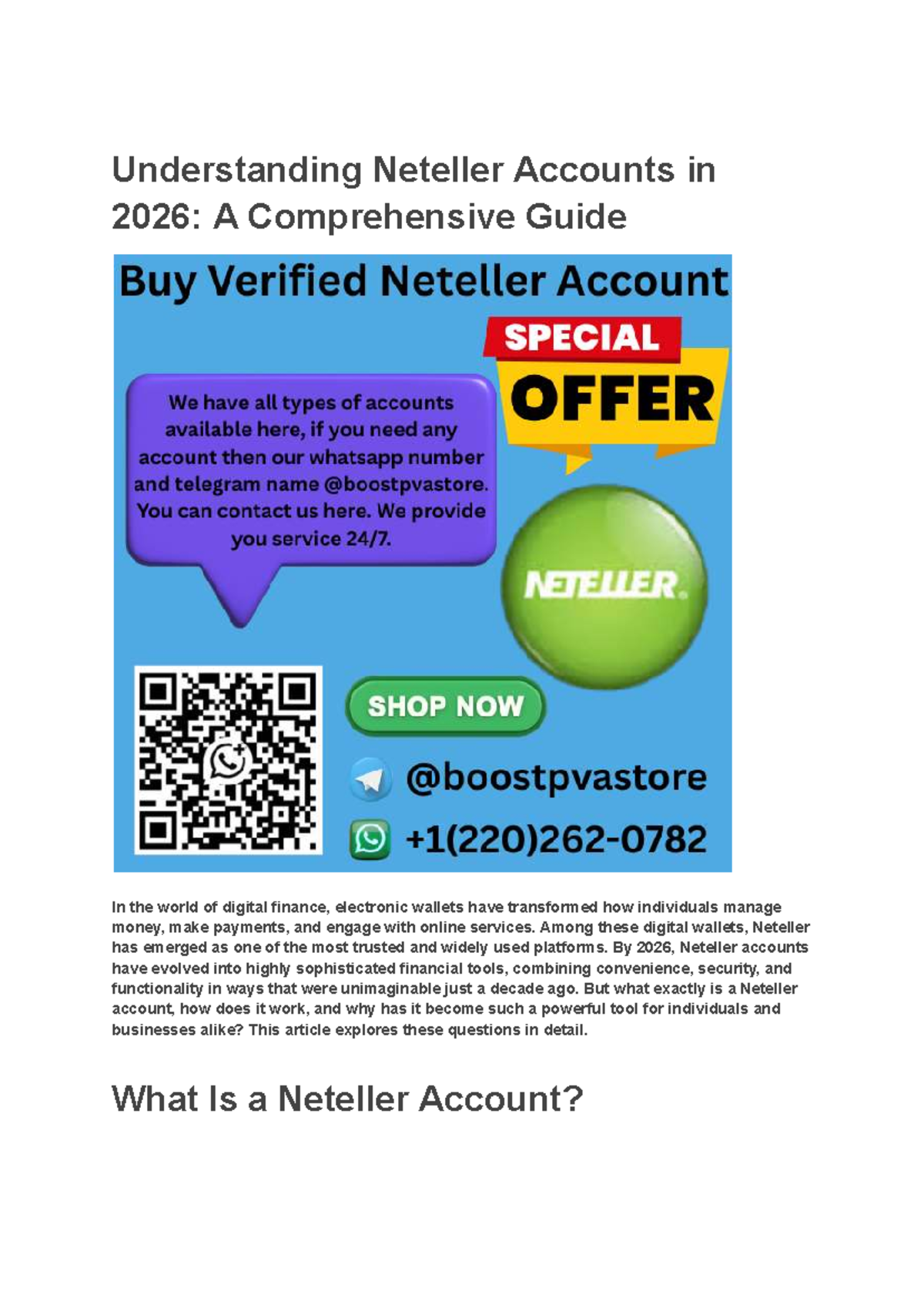 Understanding Neteller Accounts in 2026: A Detailed Overview - Studocu
