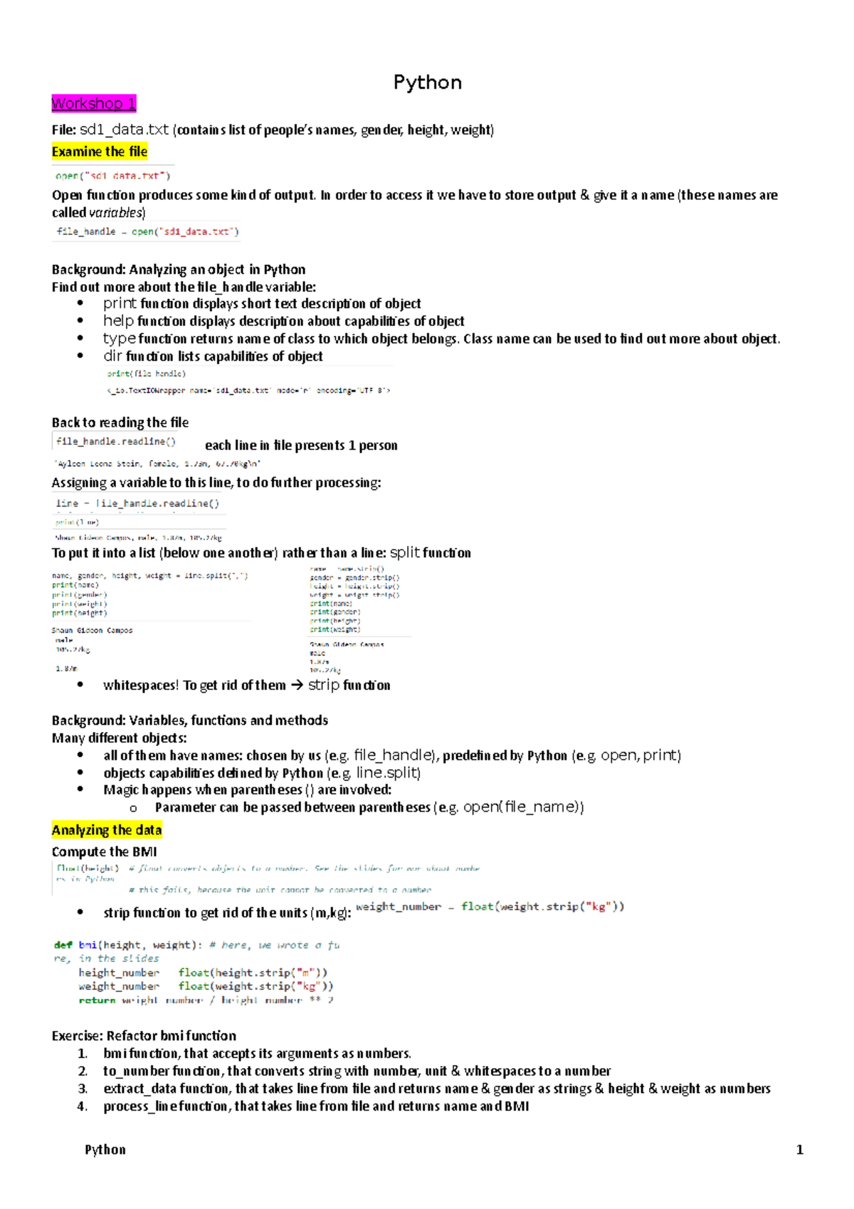 Python (Workshop 1) - Scientific Data Processing and Data Analysis ...