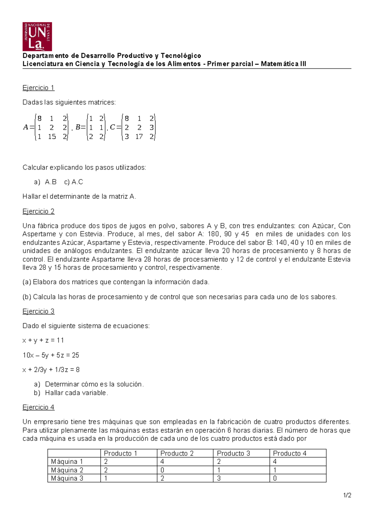 Matemática III - Primer Parcial - Ejercicios y Ejemplos Rec. - Studocu