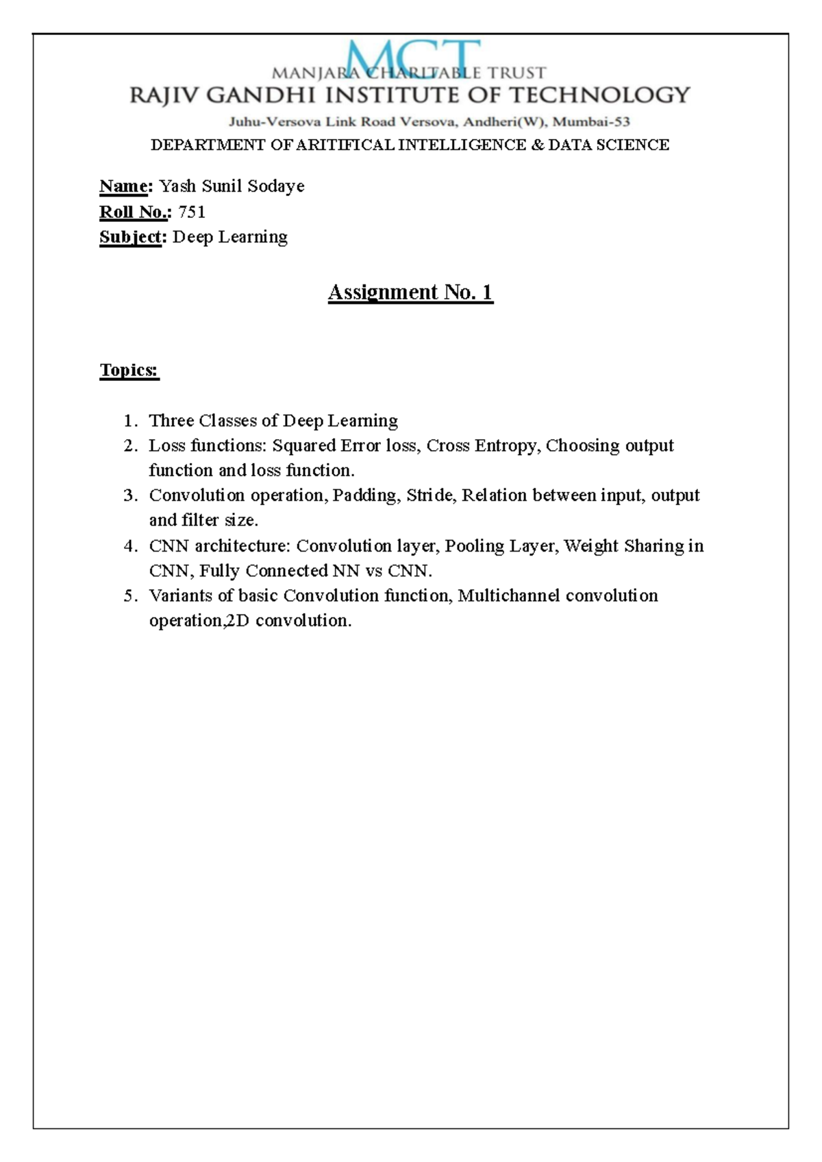 DL assignment-1 - Deep Learning Assignment - Name: Yash Sunil Sodaye ...