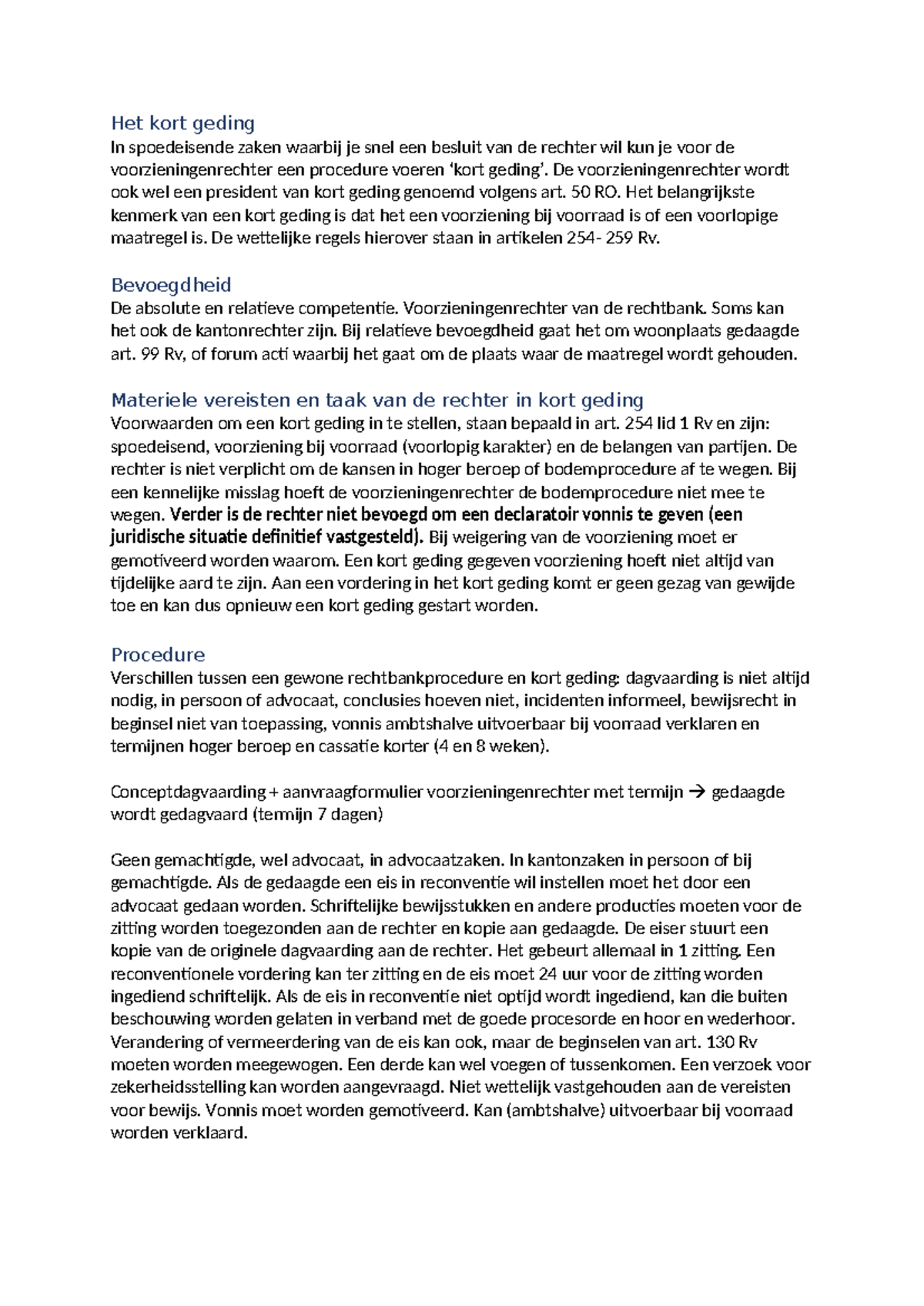 Kort Gedingen in het Burgerlijk Procesrecht: Procedures en Vereisten ...
