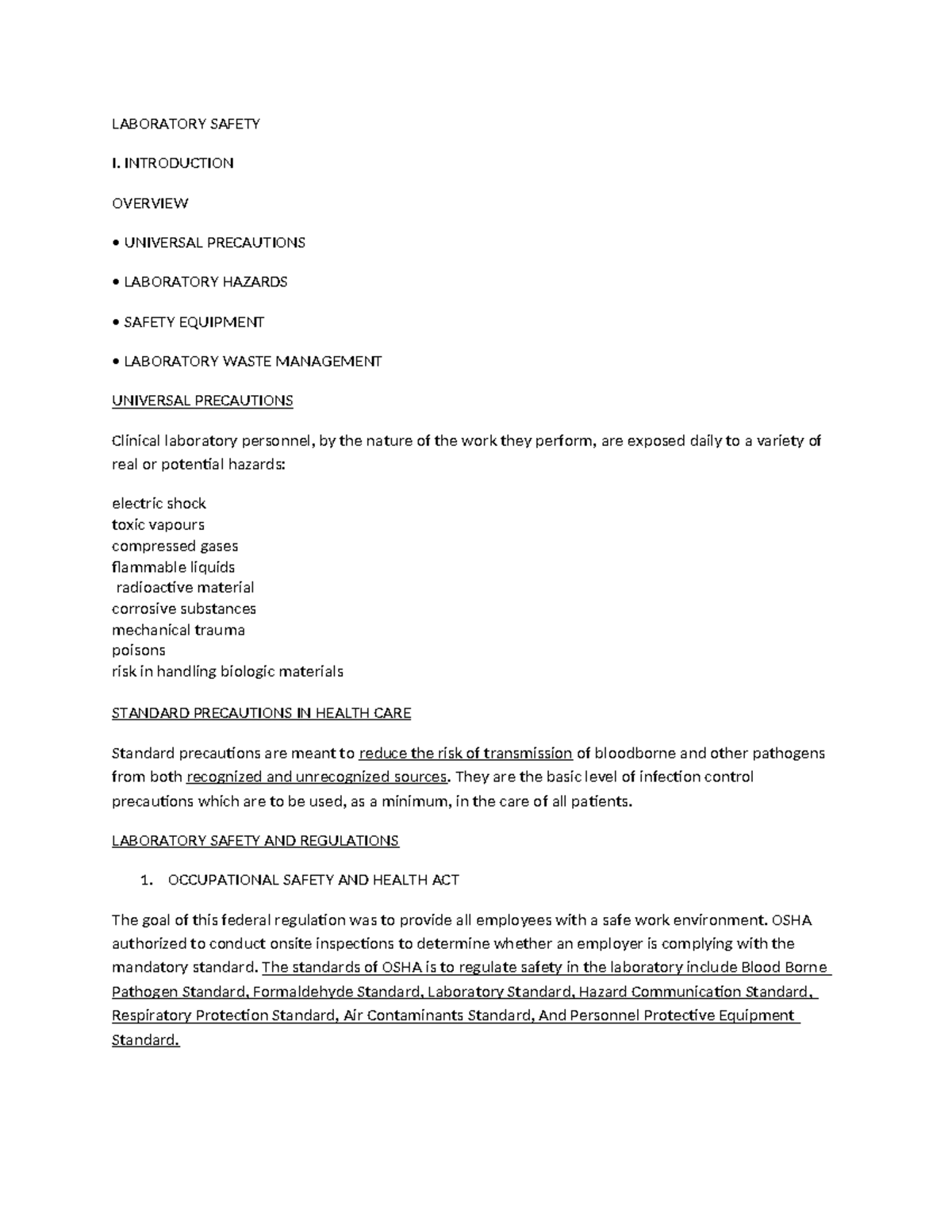 Lesson 1: CC1 Laboratory Safety Guidelines and Best Practices - Studocu