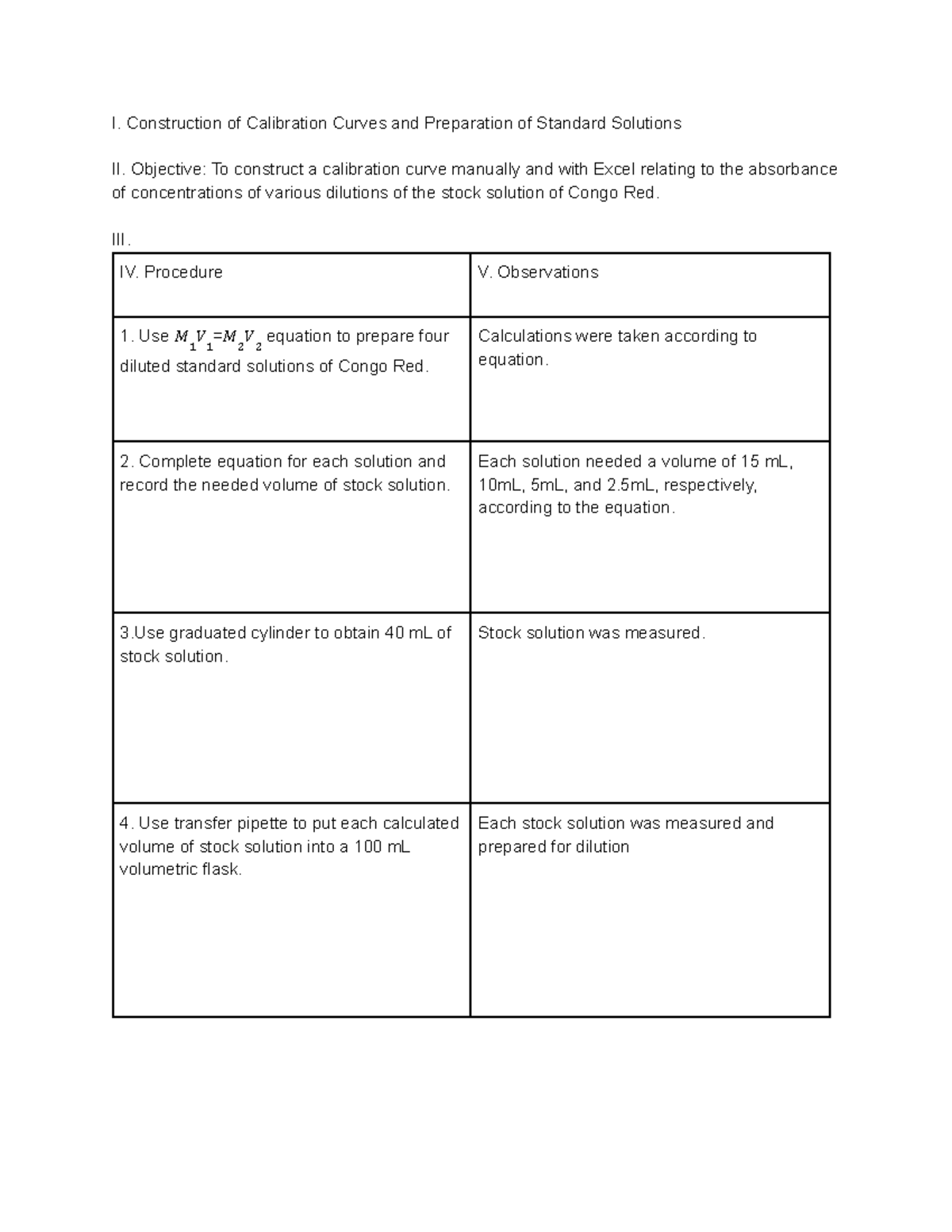 Calibration Curve Construction - EXP 2 Lab Report - Studocu