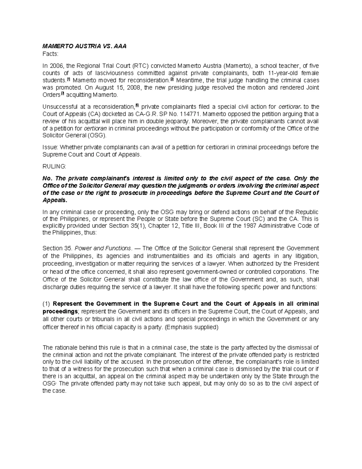Consti 101 Final Exam Reviewer: Article 3 - Bill of Rights - Studocu