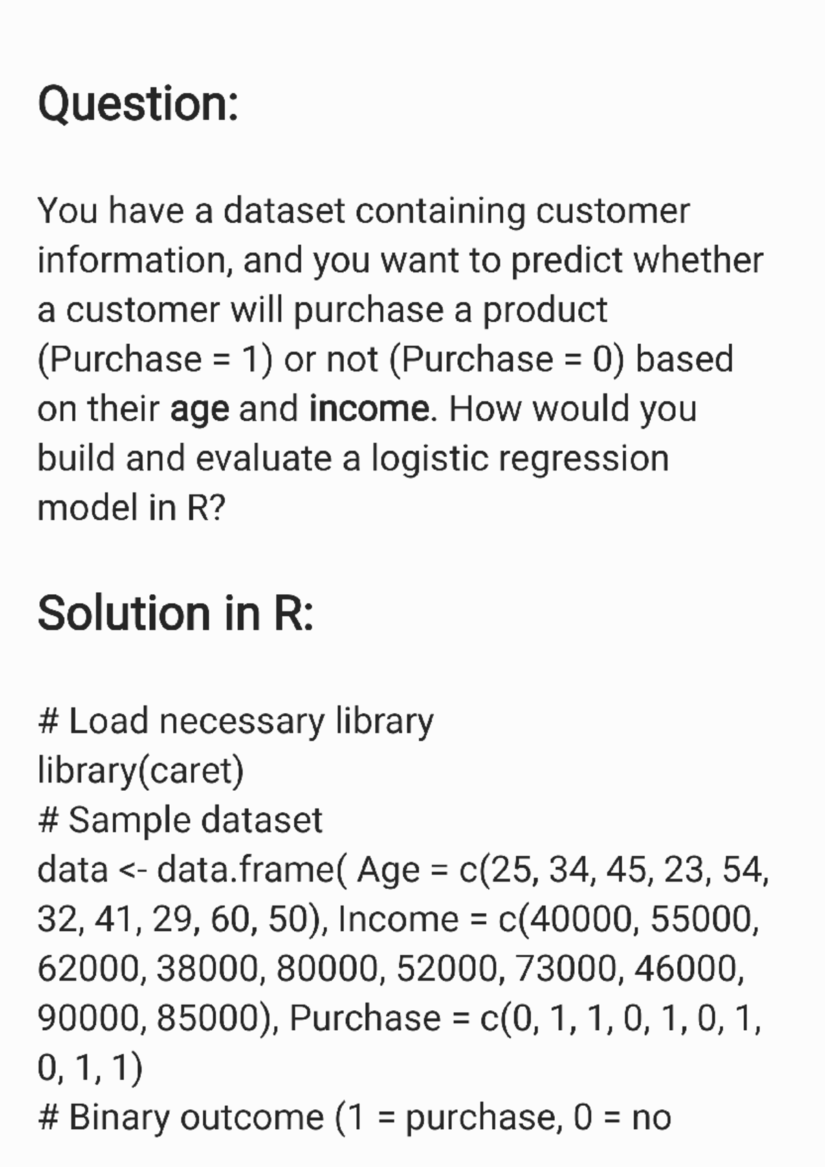 Logistic Regression Model Evaluation in R: Notes 250326 095251 - Studocu