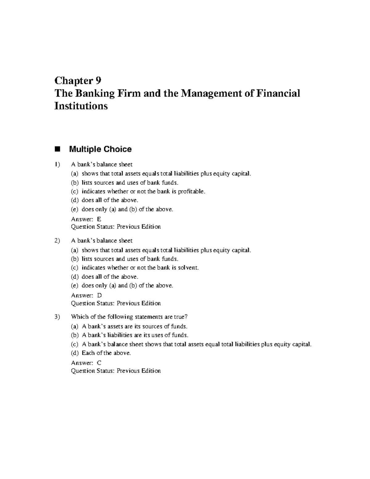 Microsoft Word - mishkin 194179 tb09 - Chapter 9 The Banking Firm and ...