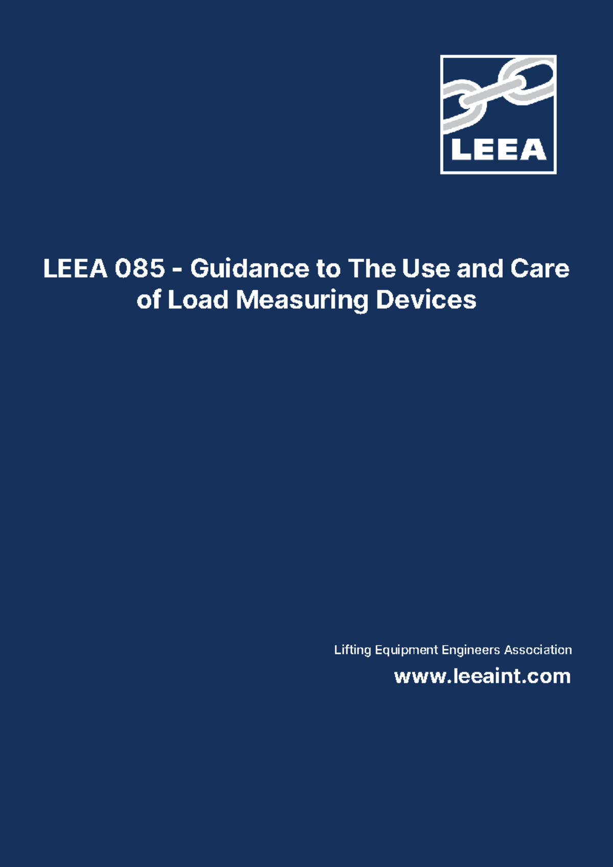 LEEA 085 Guidance on Load Measuring Devices Care and Use - V1 - Studeersnel