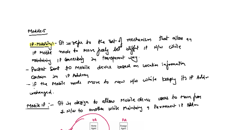 L14 Mod5 21AP MC - Mobile IP Mechanisms and Routing Notes - Studocu