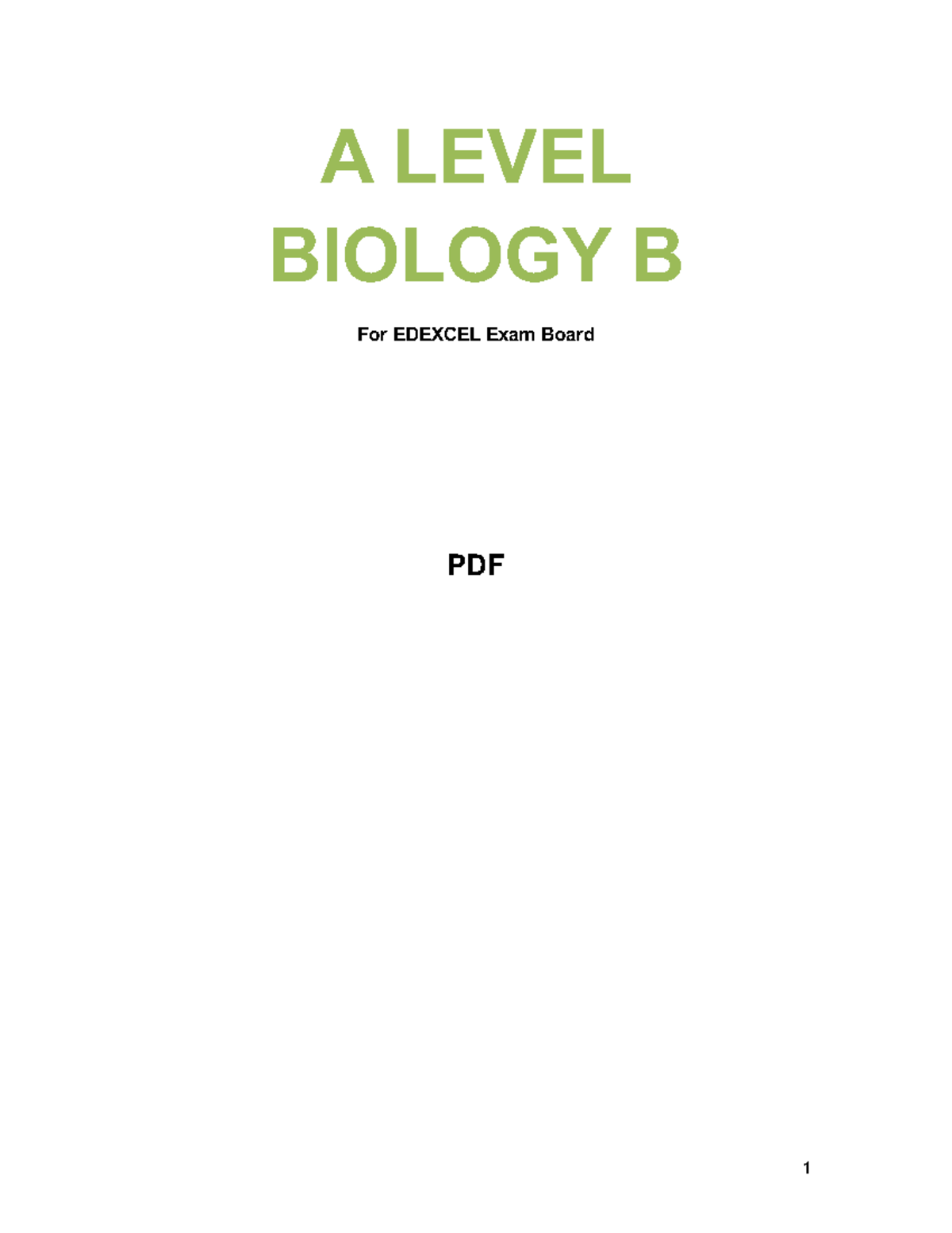 New Edexcel B A Level Biology 2025 Study Guide PDF - Studocu