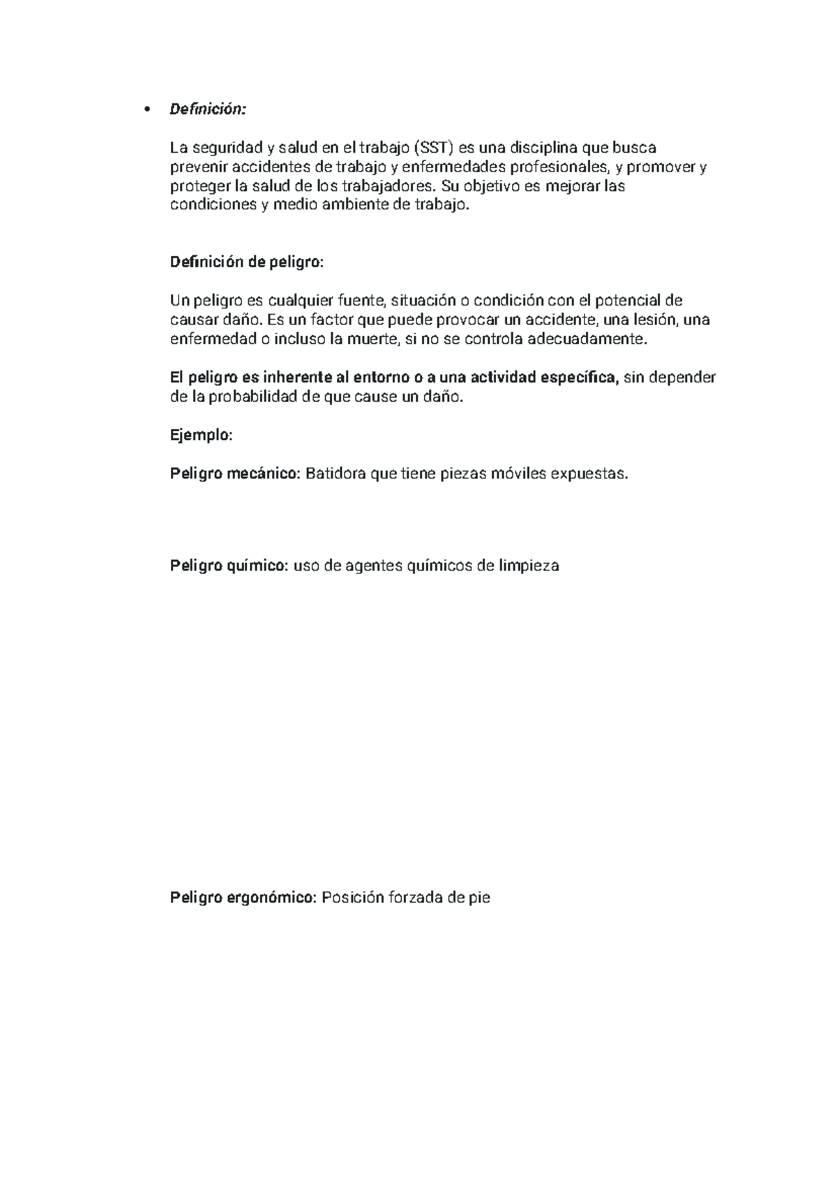 Material de Estudio: Seguridad y Salud en el Trabajo (SST) - Studocu