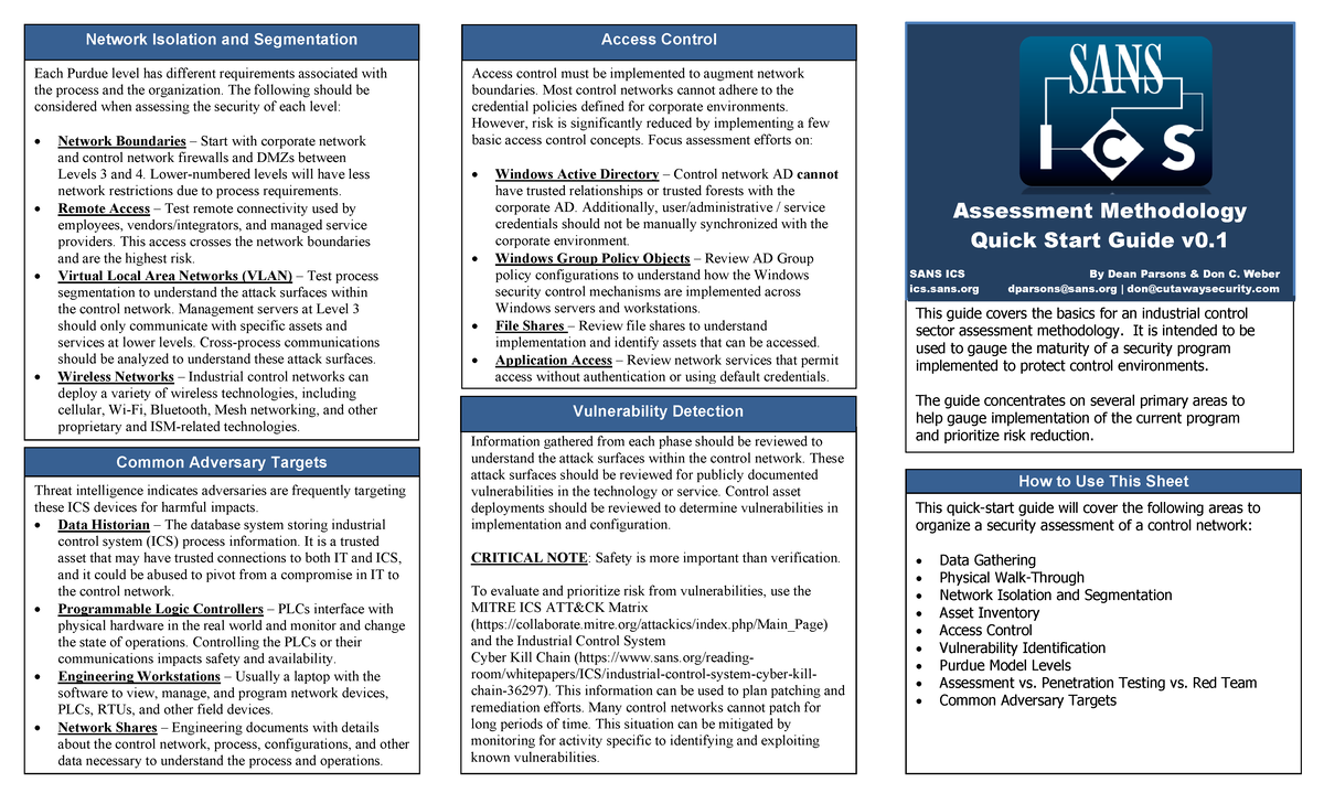 Purdue Model Network Isolation & Segmentation Assessment Guide - Studocu