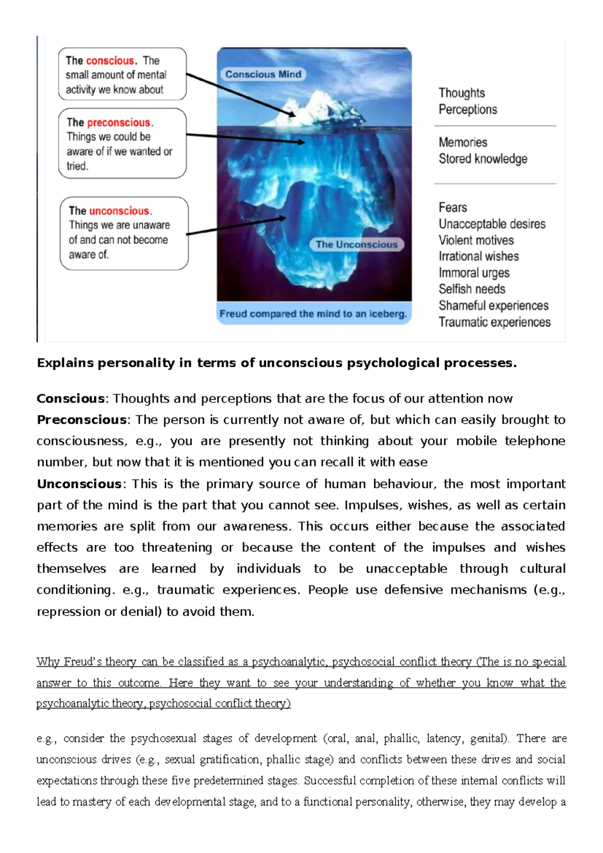 PYC2601 Final Exam Notes: Freud's Personality Theories and Concepts ...