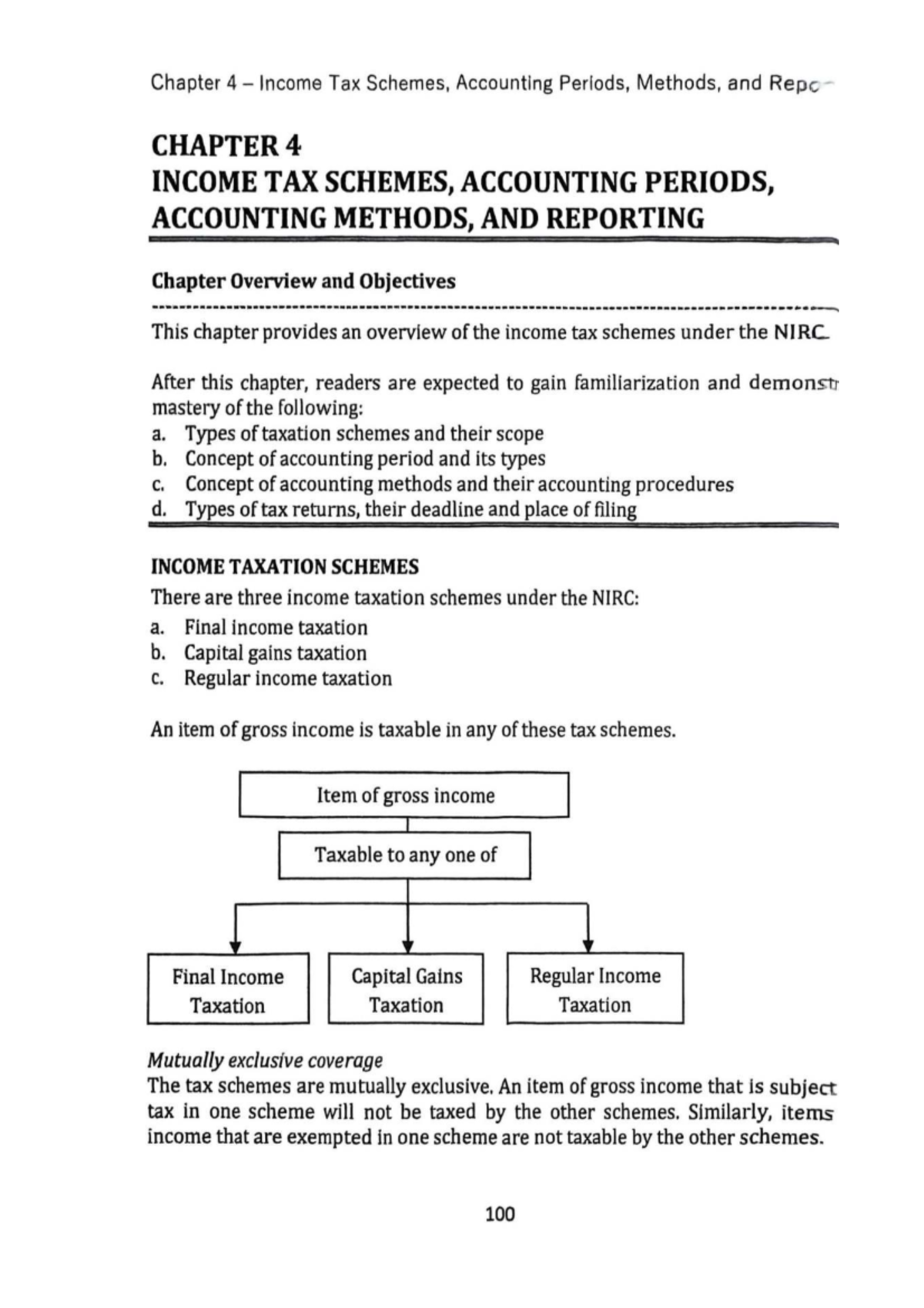Income Taxation: Chapter 4 - Tax Schemes, Periods, and Methods - Studocu