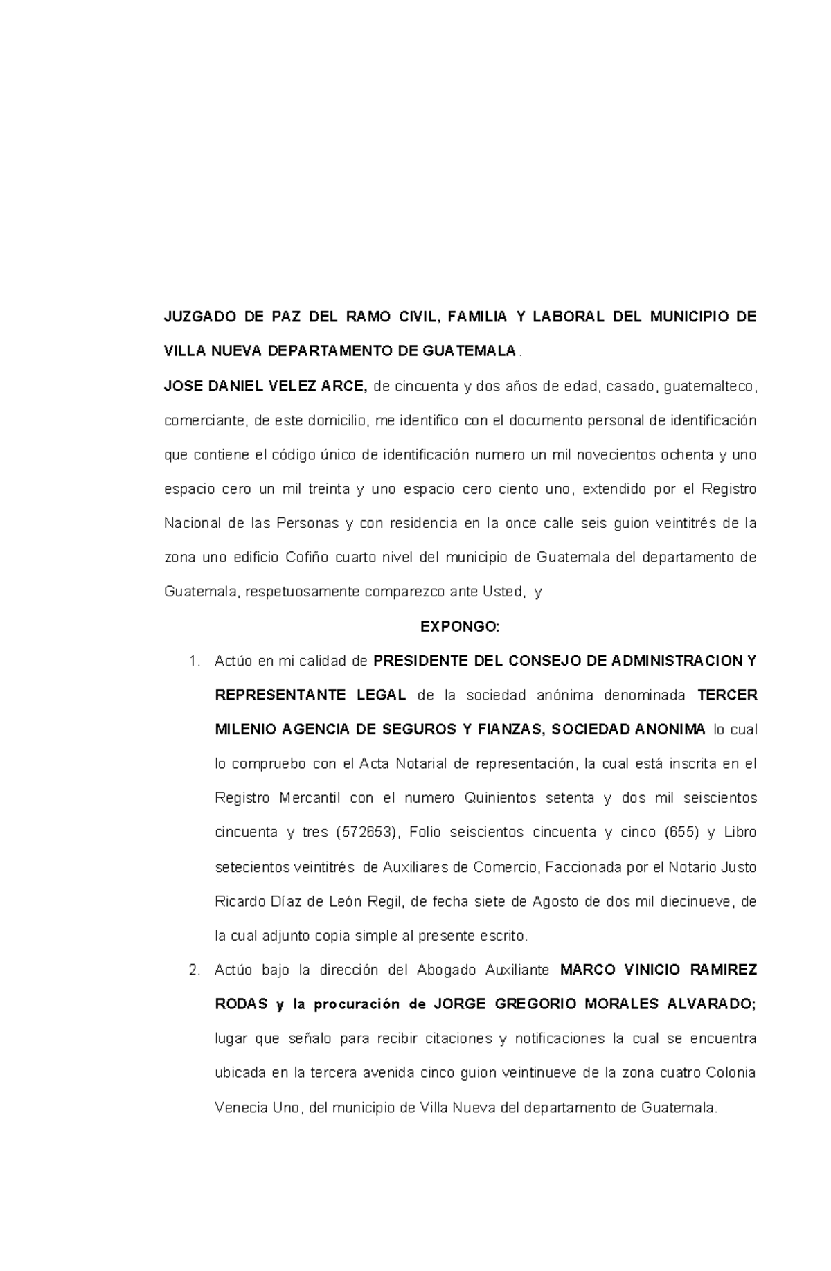 Demanda de Desalojo y Juicio Sumario - Caso Mariana Car Pablo - Document Preview