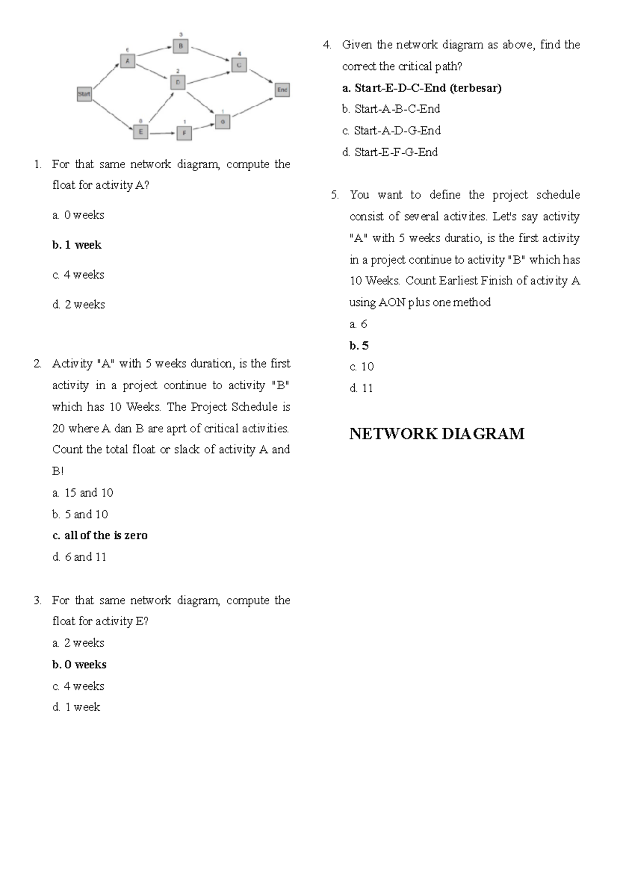 UAS - Final Exam Questions on Project Management Concepts - Studocu