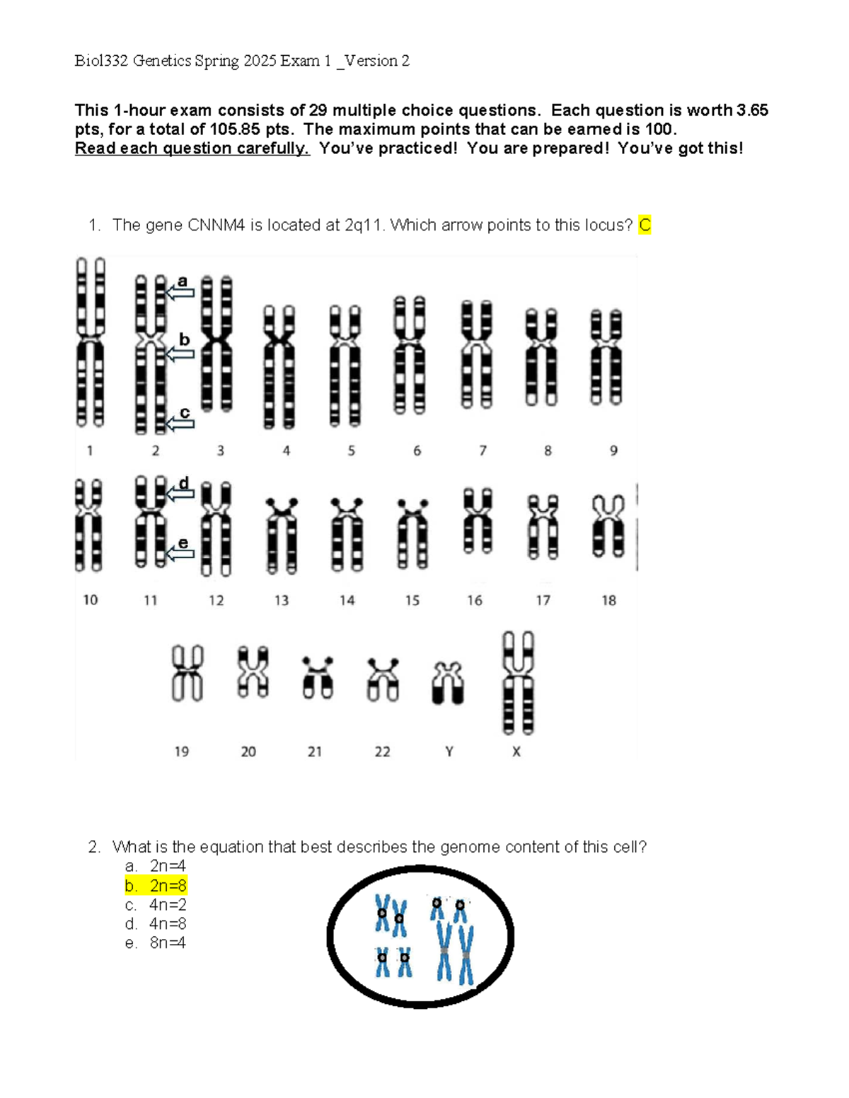 Biol332 Genetics Spring 2025 Exam 1 - Study Guide Version 2 - Studocu