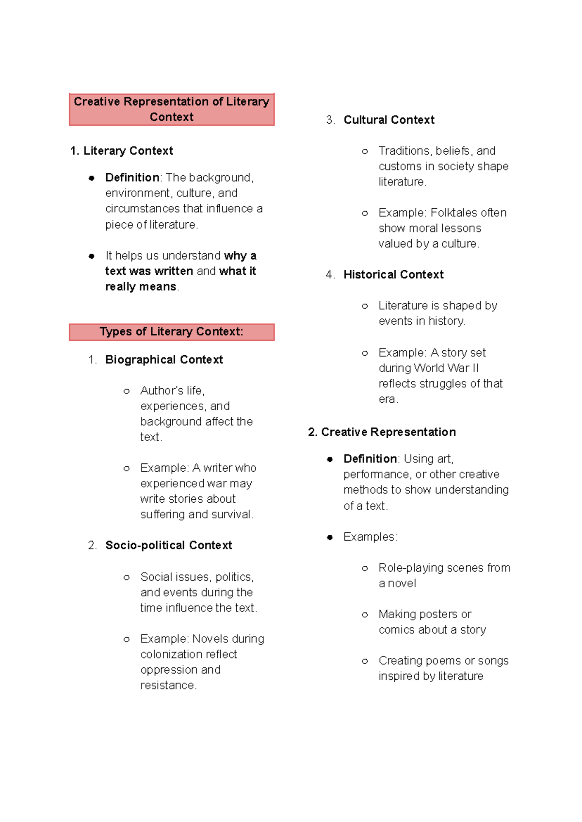 Creative Representation of Literary Context: A Comprehensive Guide ...