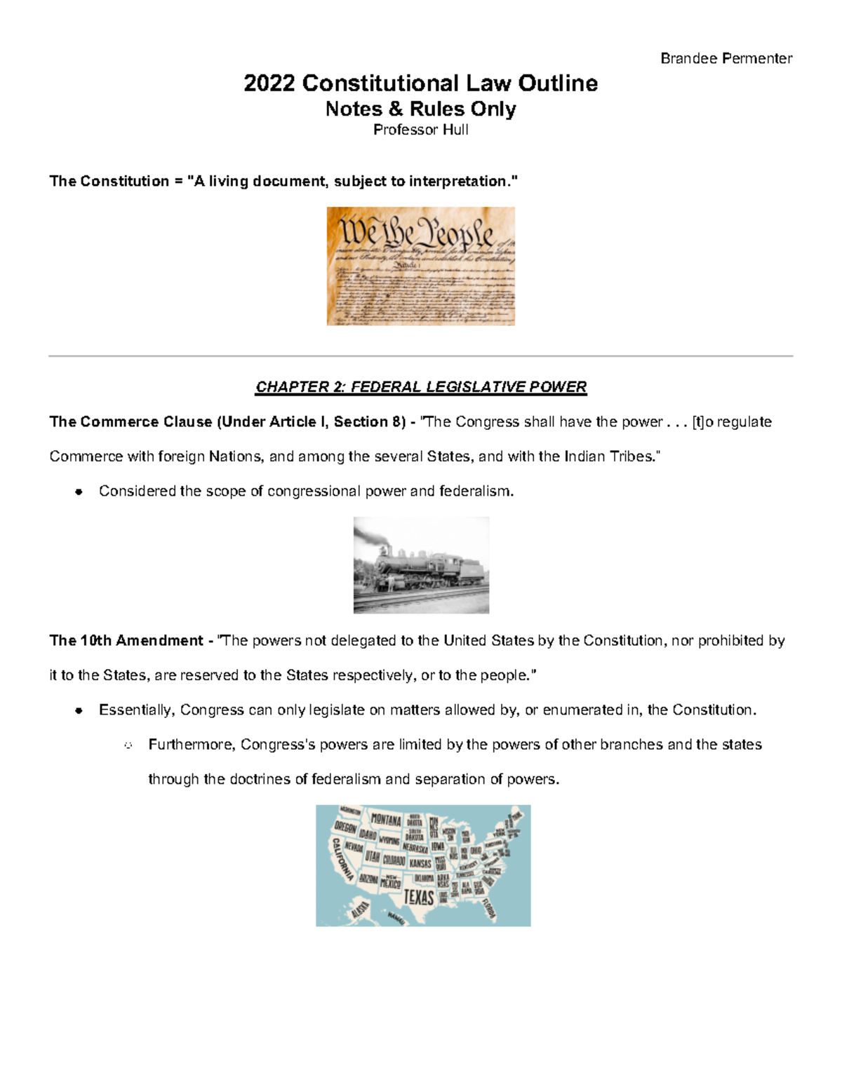 2022 Constitutional Law Outline (Notes Only) - 2022 Constitutional Law ...