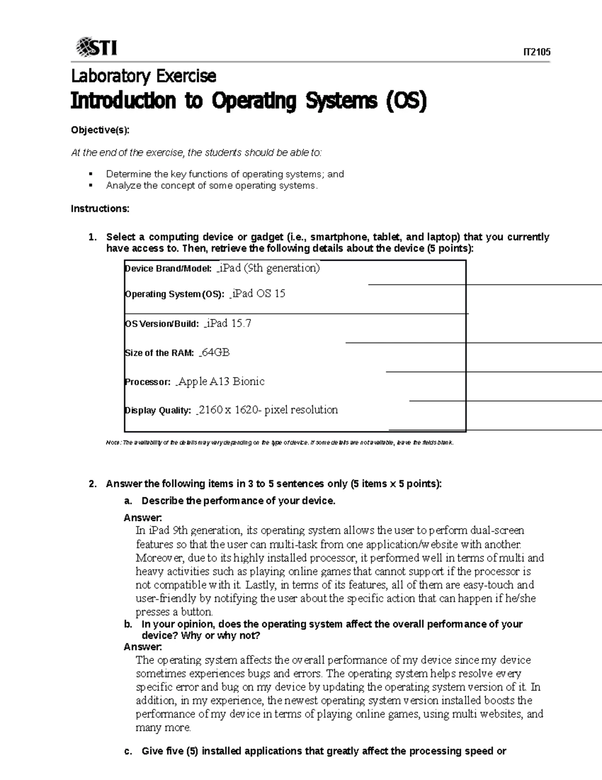 03 Lab Exercise 1: Understanding Threads in Linux and Android OS - Studocu