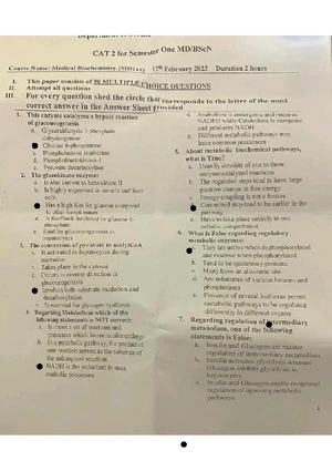 Biochemistry MCQ Review Notes: Key Concepts and Pathways ...