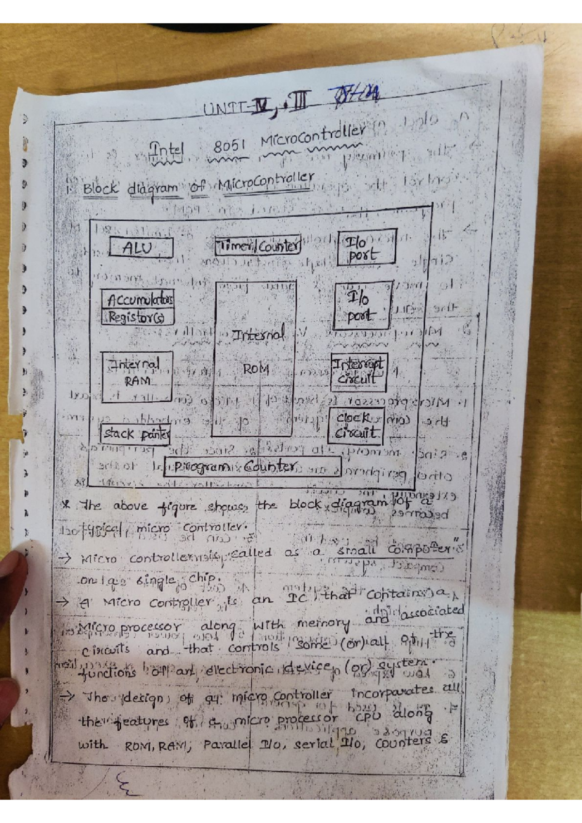 MPMC UNIT-3&4 compress - stor Intel 8051 Microcontroller Block diagram ...