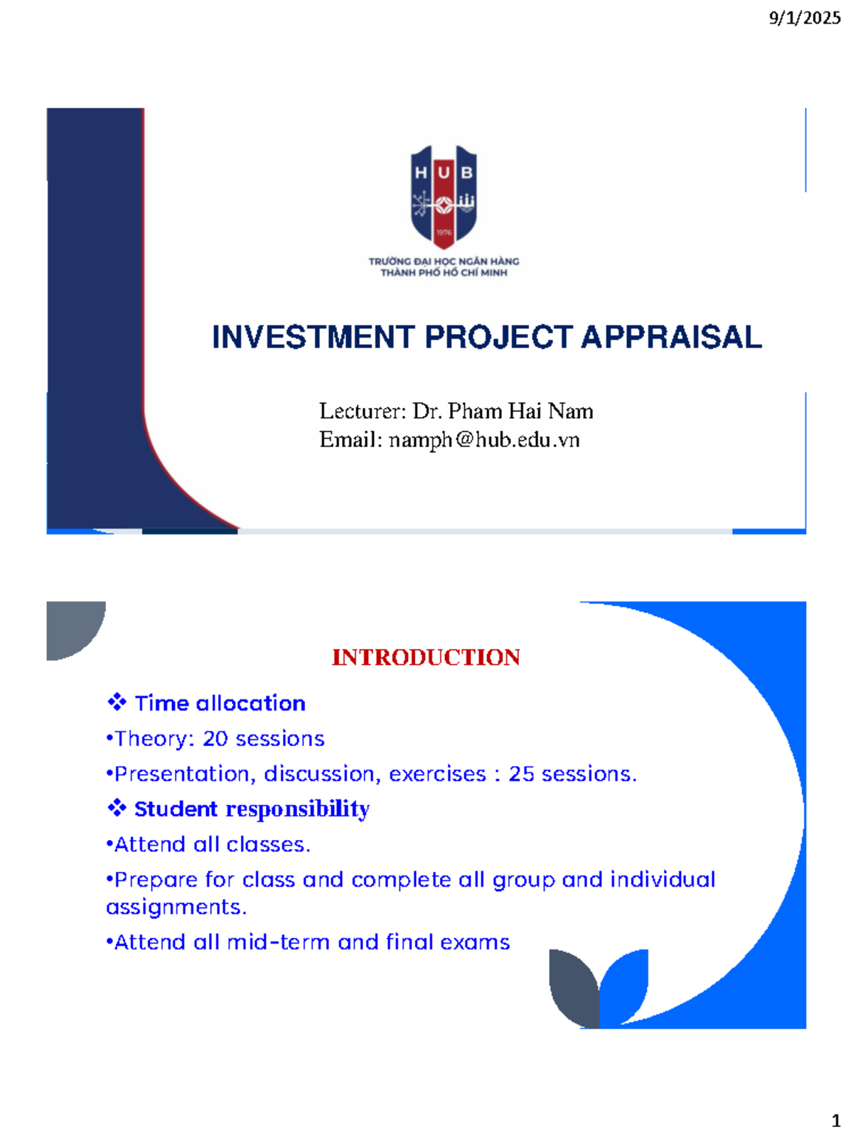 C1 - Investment Project Appraisal Overview and Analysis - Studocu
