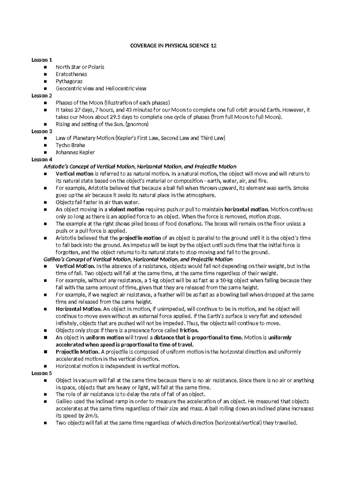 Physical- Science-12 - This can help you - COVERAGE IN PHYSICAL SCIENCE ...