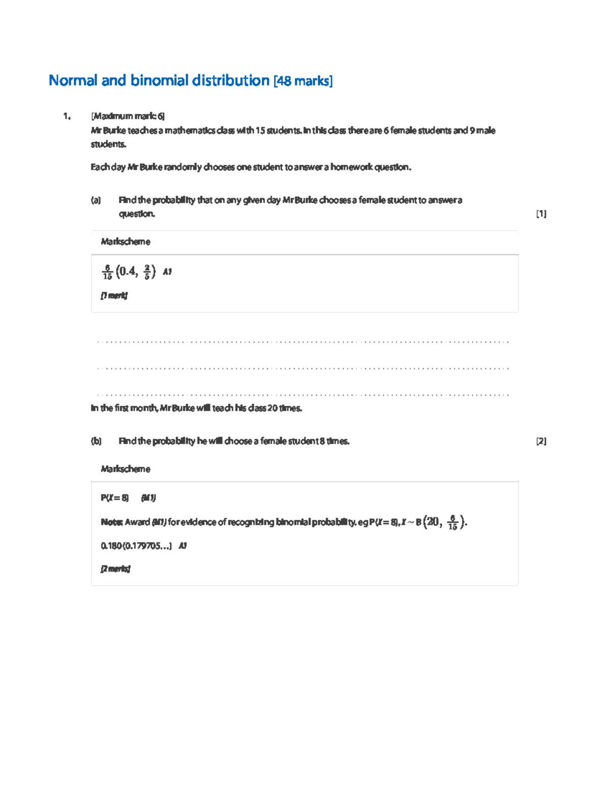 Normal and Binomial Distribution: Probability Concepts in Math Class ...