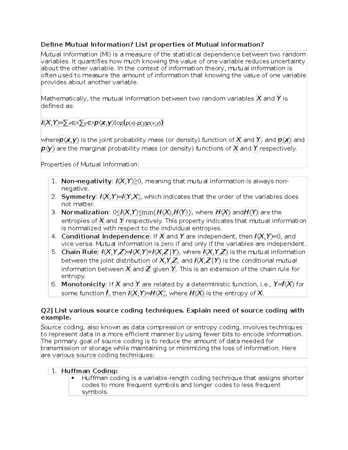 Information Theory: Exploring Mutual Information & Coding Techniques ...