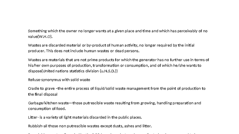Solid Waste Management: An Overview of Types and Processes - Studocu
