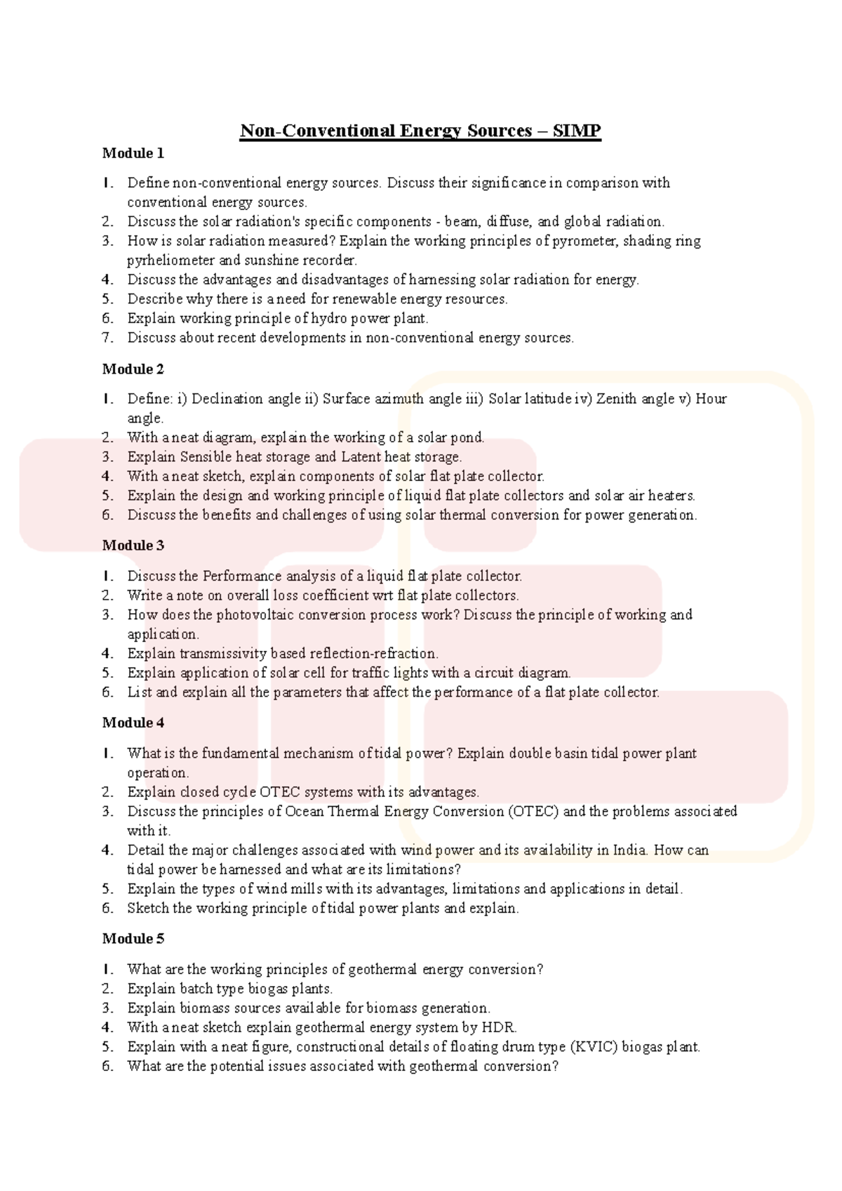 NCER SIMP23 - Comprehensive Notes on Non-Conventional Energy Sources ...