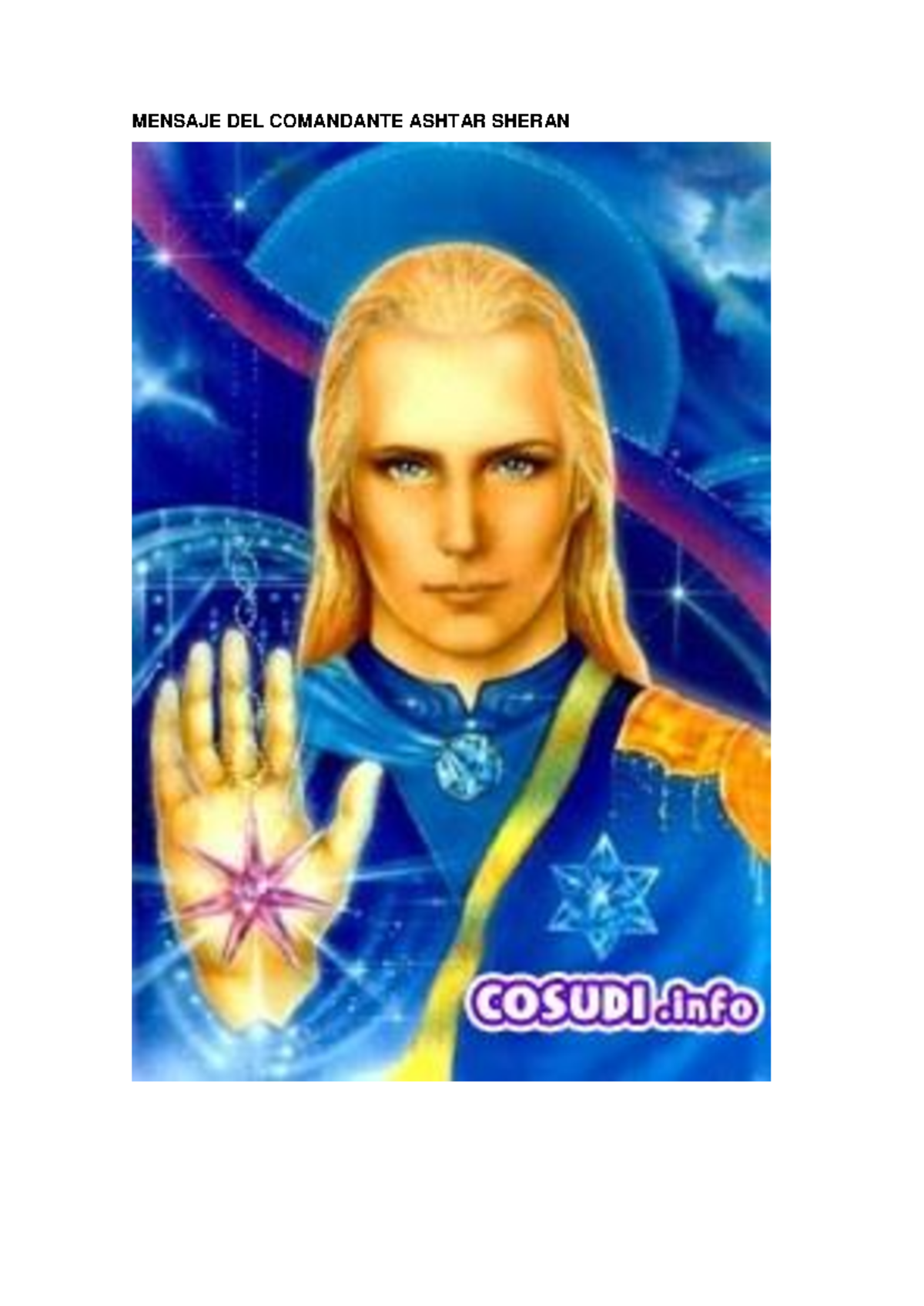 Mensaje del Comandante Ashtar Sheran: Conexión y Elevación - Studocu