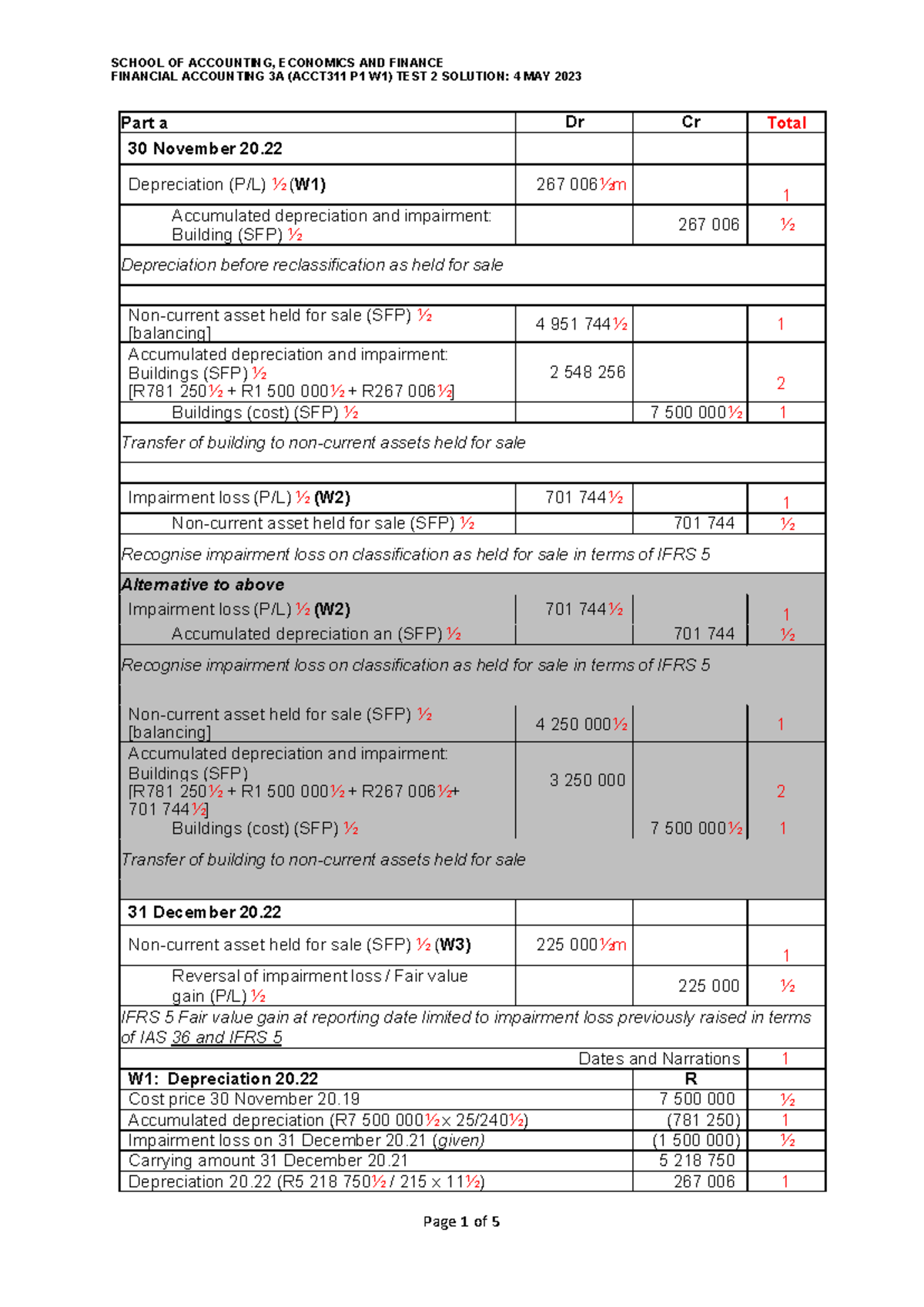 ACCT311 Test 2 Solutions: Financial Accounting 3A - 4 May 2023 - Studocu