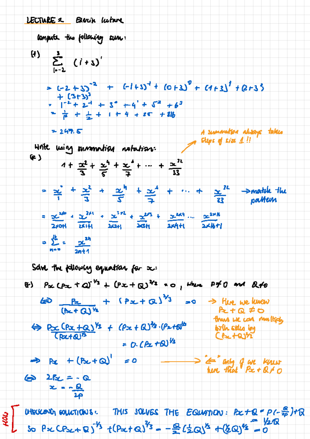 LECTURE 2: Calculations and Solutions for Equations - Studeersnel