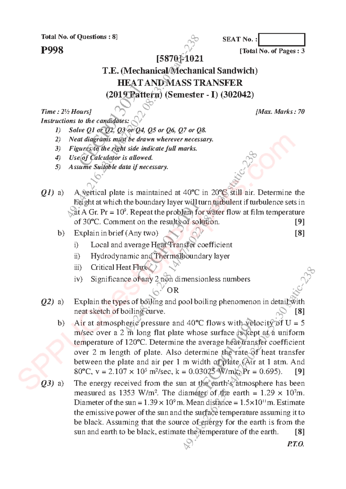 Heat and Mass Transfer (HAMT) Exam Notes - BE Mechanical Engg Sem 5 ...