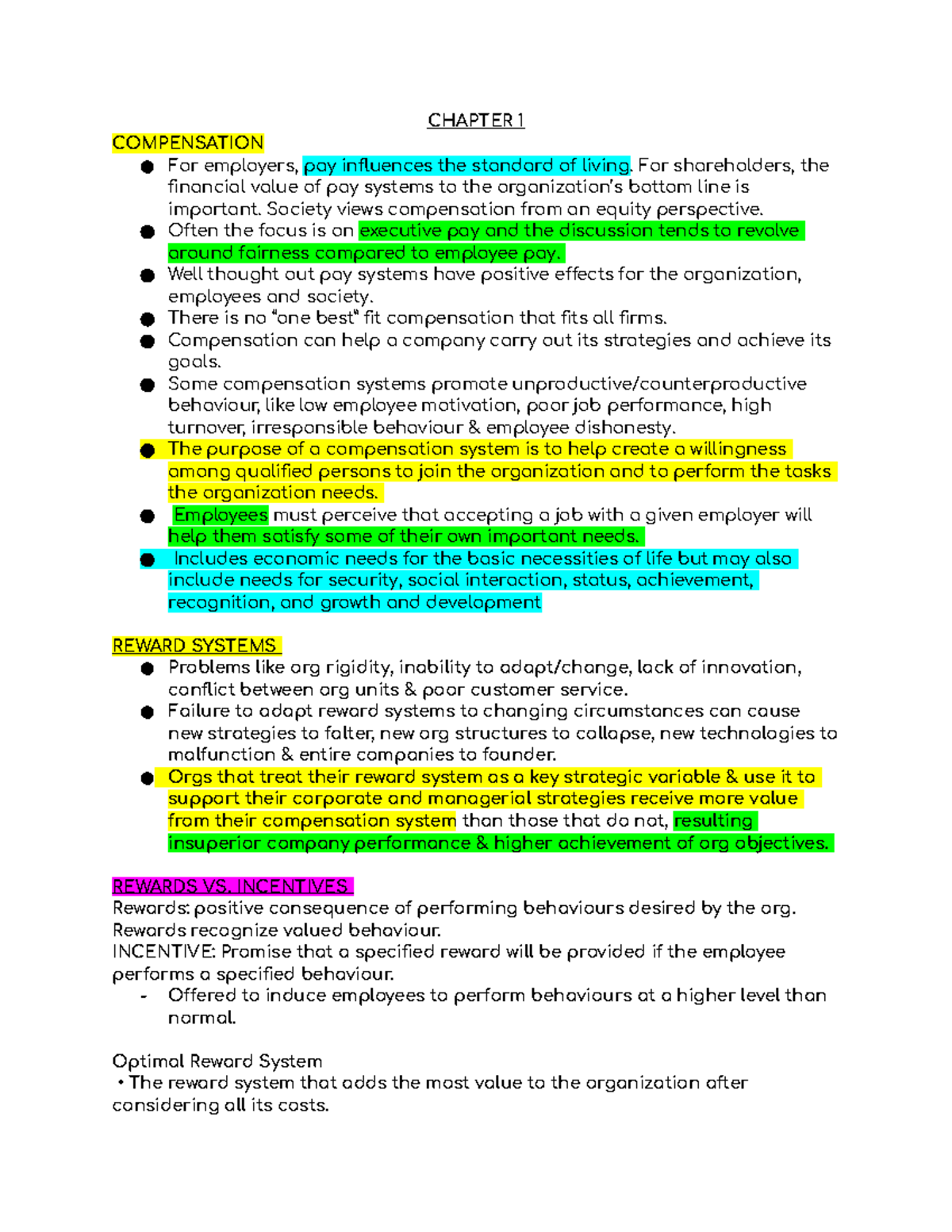 Compensation Exam Notes: Key Concepts and Effective Strategies - Studocu