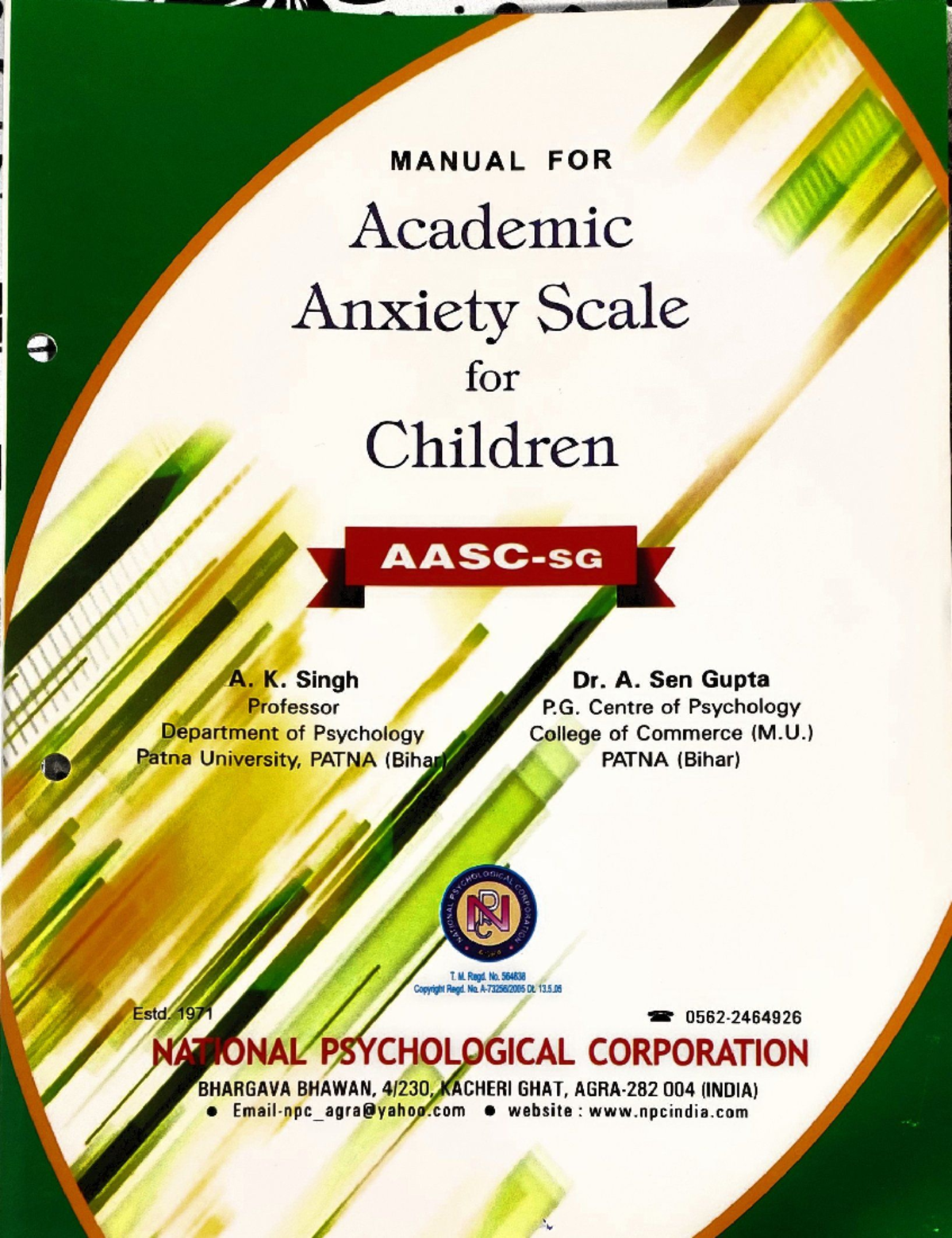 Manual for AASC: Academic Anxiety Scale for Children - Studocu