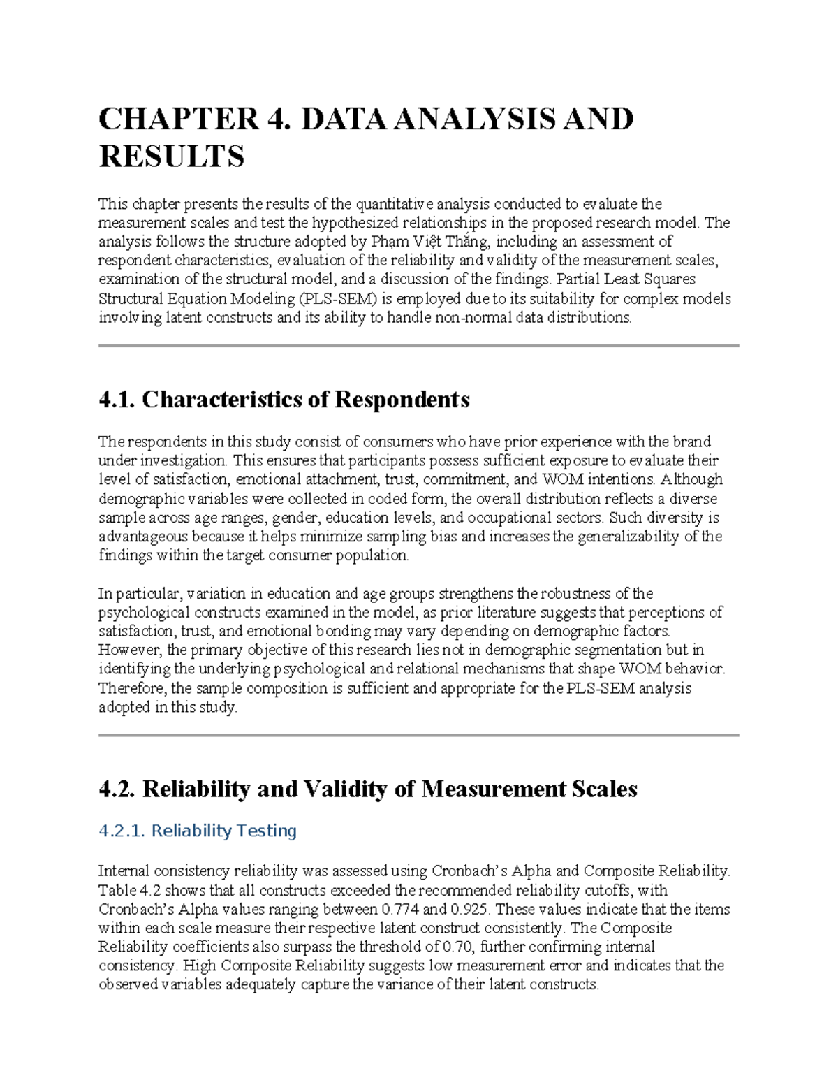 CHAPTER 4. DATA ANALYSIS AND RESULTS - ESSAY NOTES - Studocu