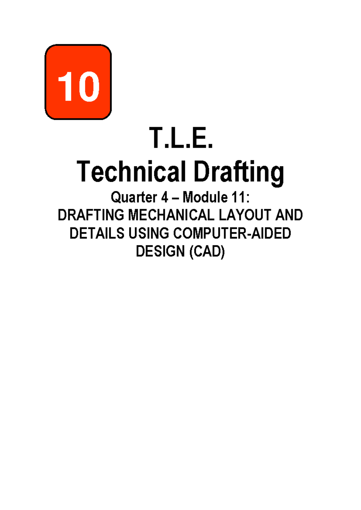 Module 11: Drafting Mechanical Layouts & Details in CAD - Studocu