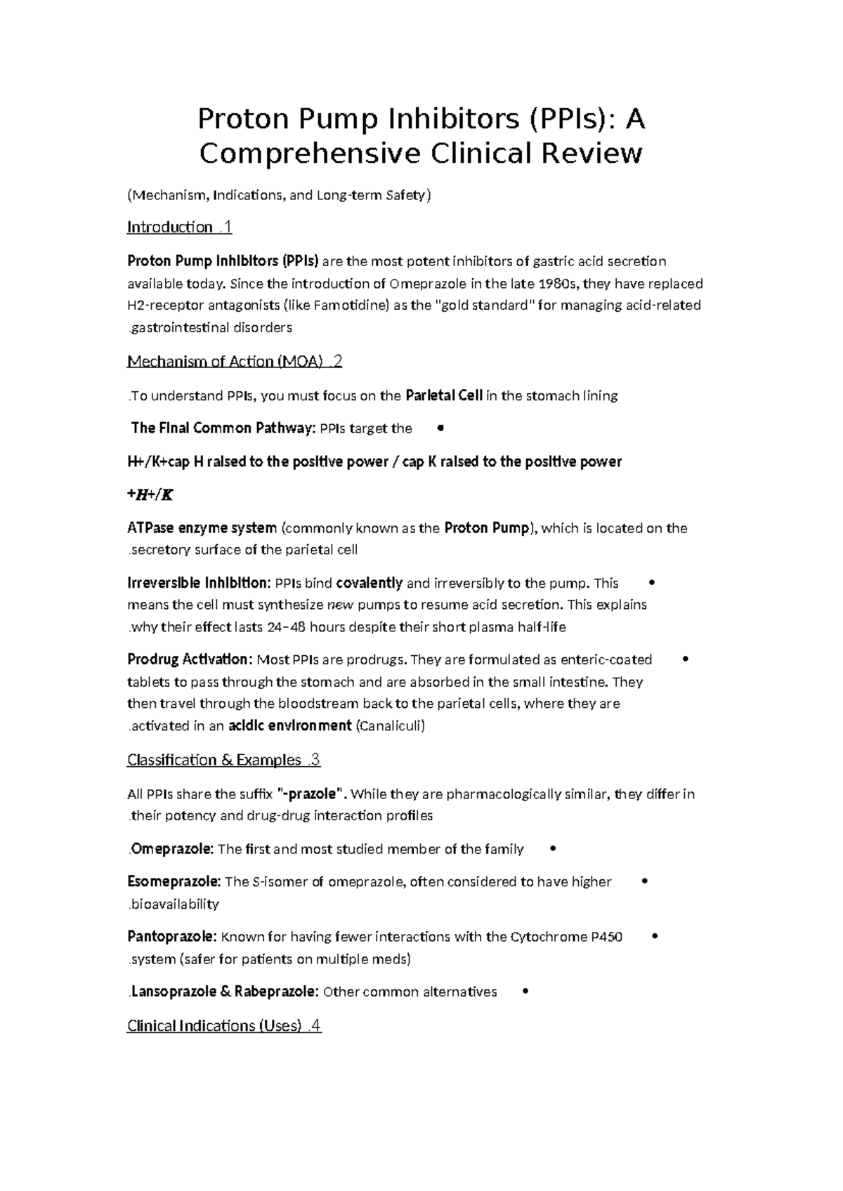 Proton Pump Inhibitors (PPIs): Clinical Review of Mechanism & Safety ...