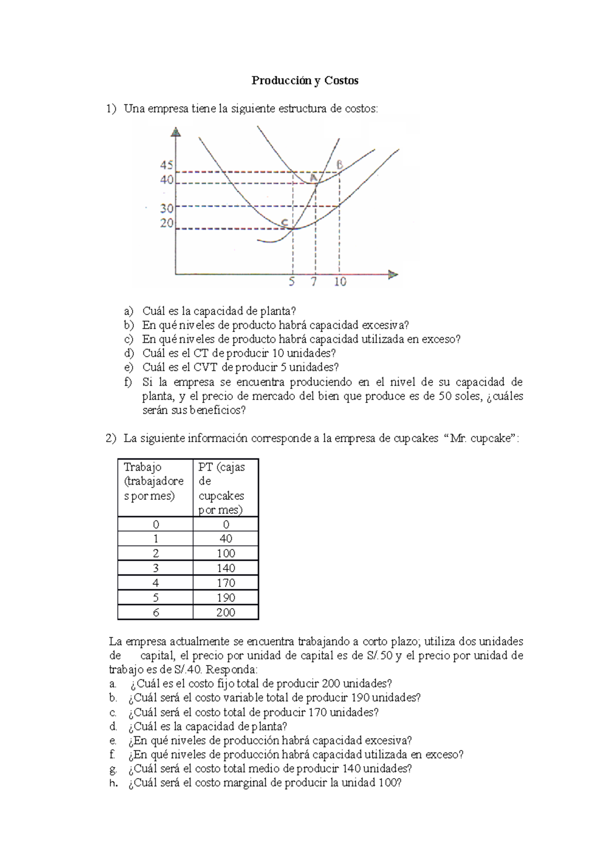 Ejercicios de Aplicación en Producción y Costos - Análisis Detallado ...