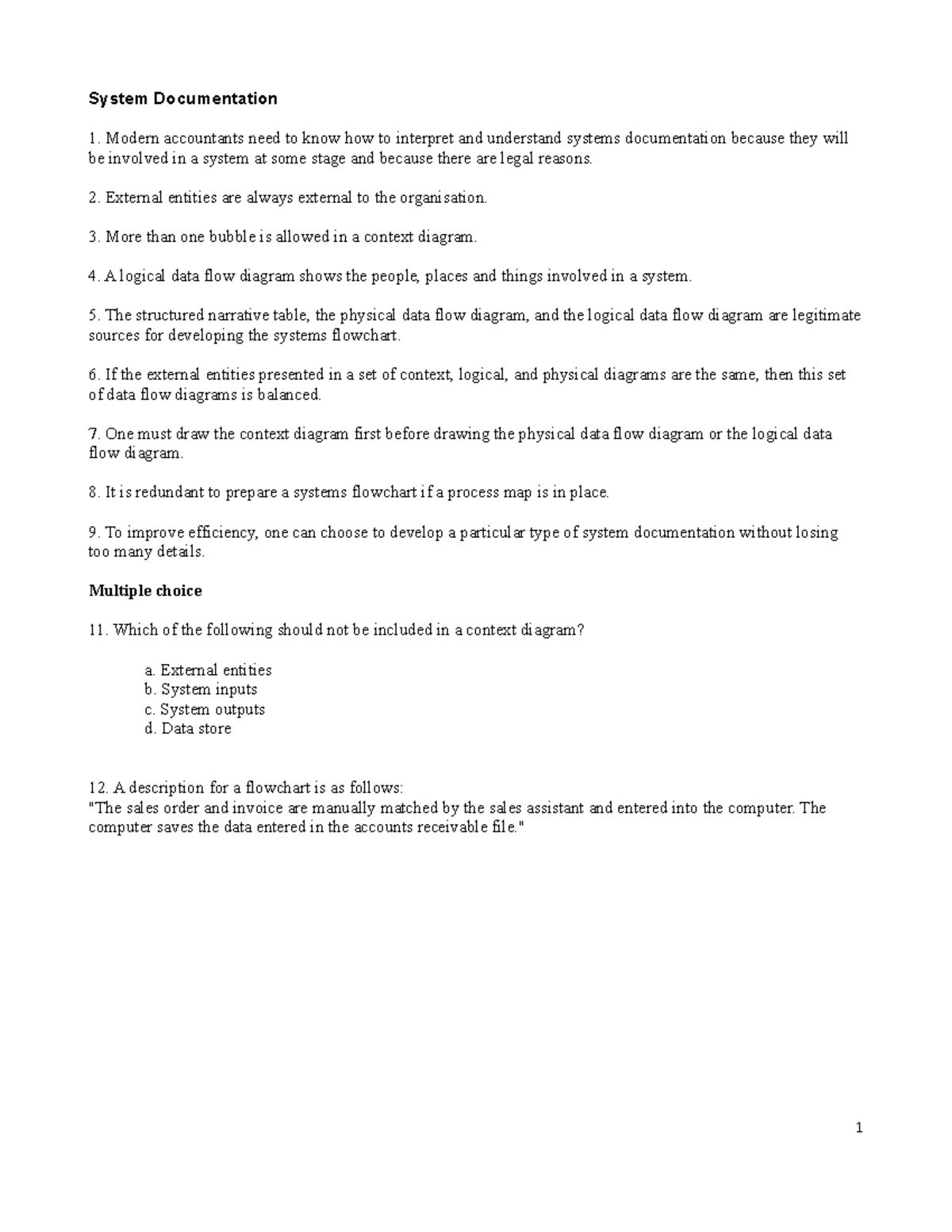 3-System Documentation: Understanding Systems Flowcharts and DFDs - Studocu
