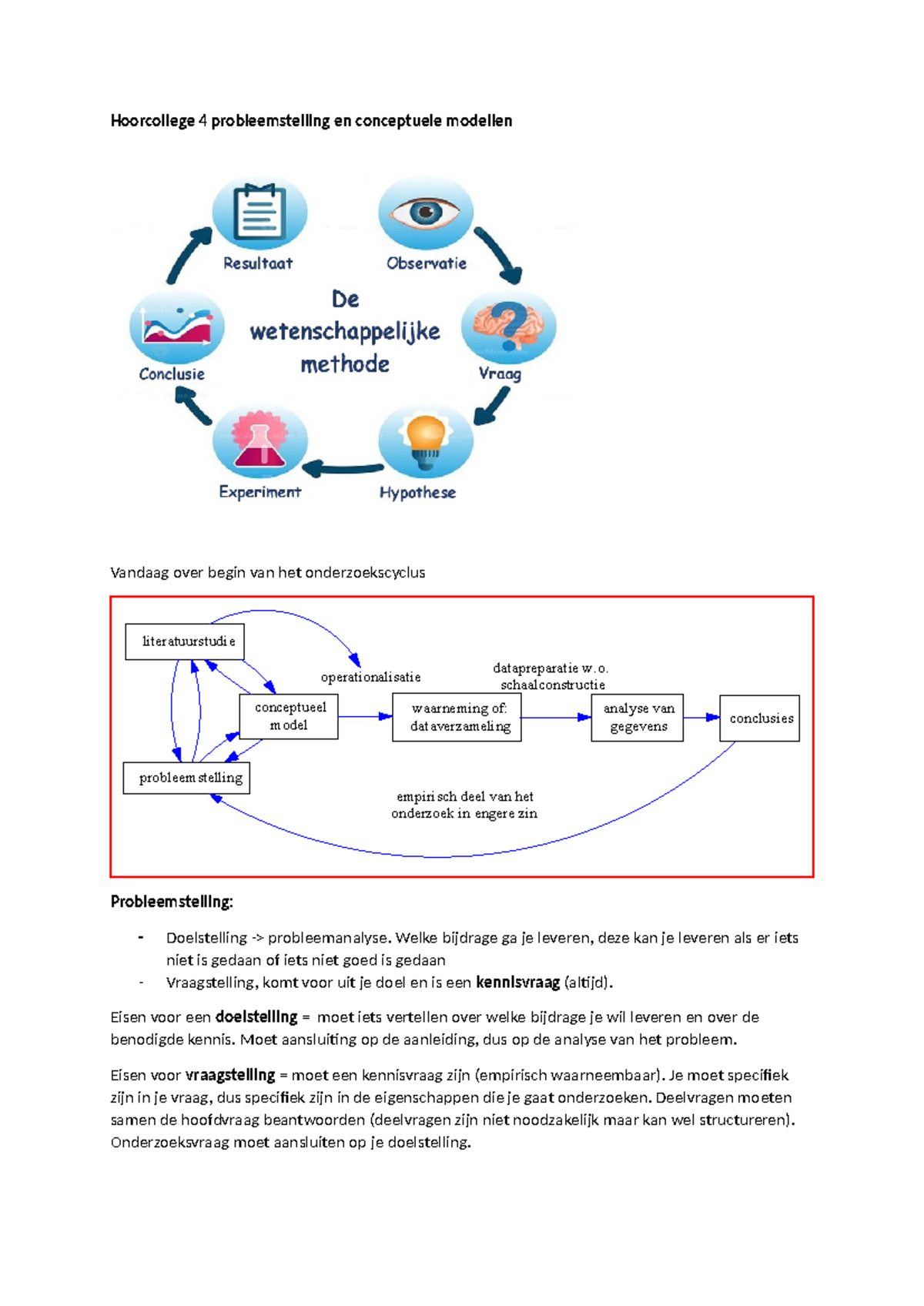 Hoorcollege 4: Probleemstelling en Conceptuele Modellen in Onderzoek ...