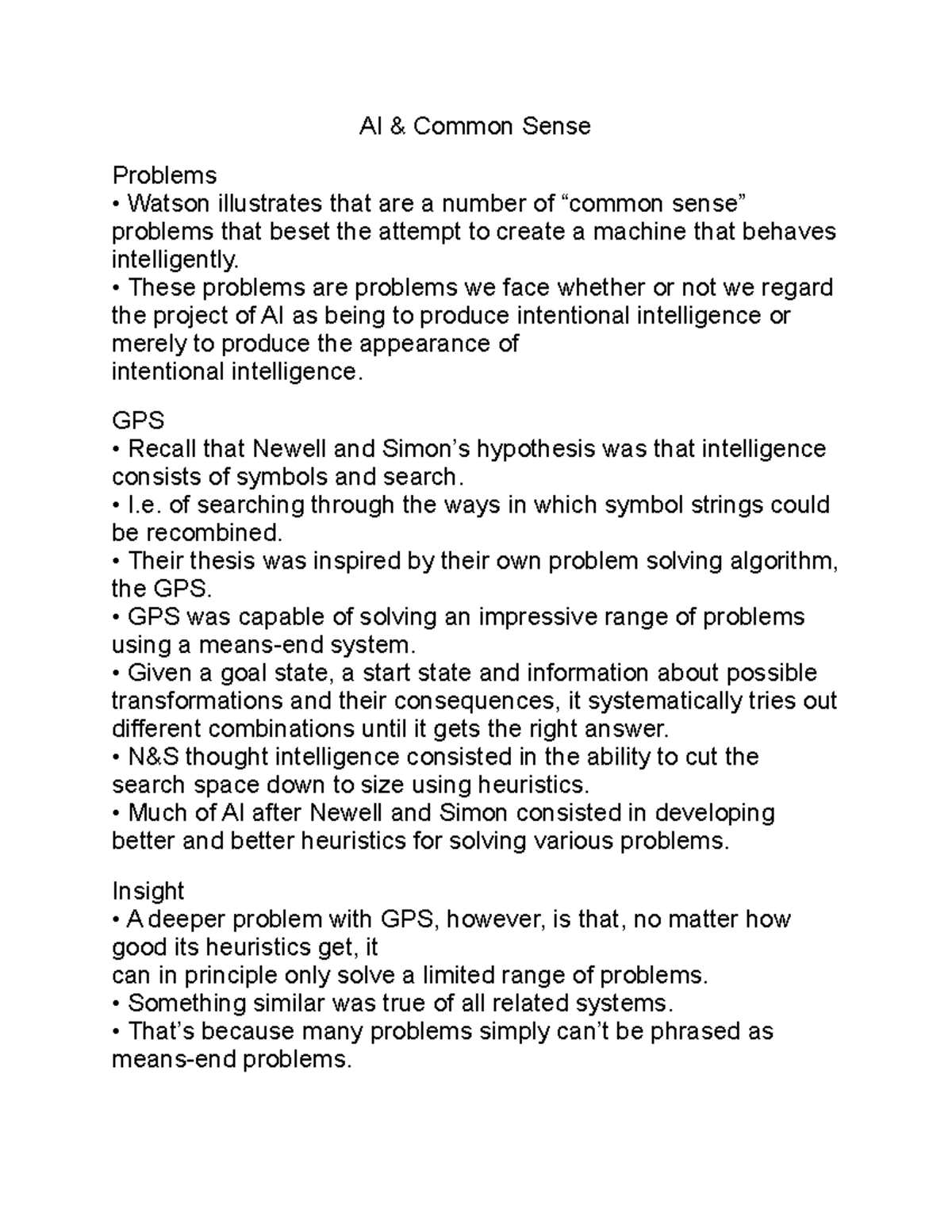 AI & Common Sense: An Exploration of Insight and Reasoning Challenges ...
