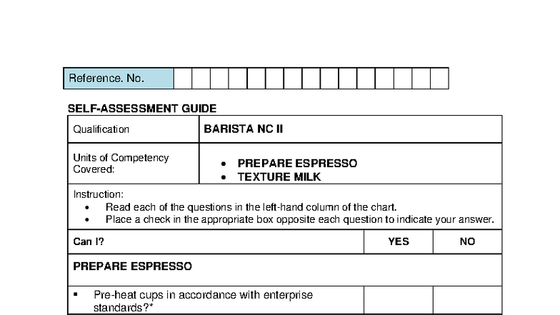 SAG - Barista NC II: Comprehensive Guide to Espresso & Milk Techniques ...