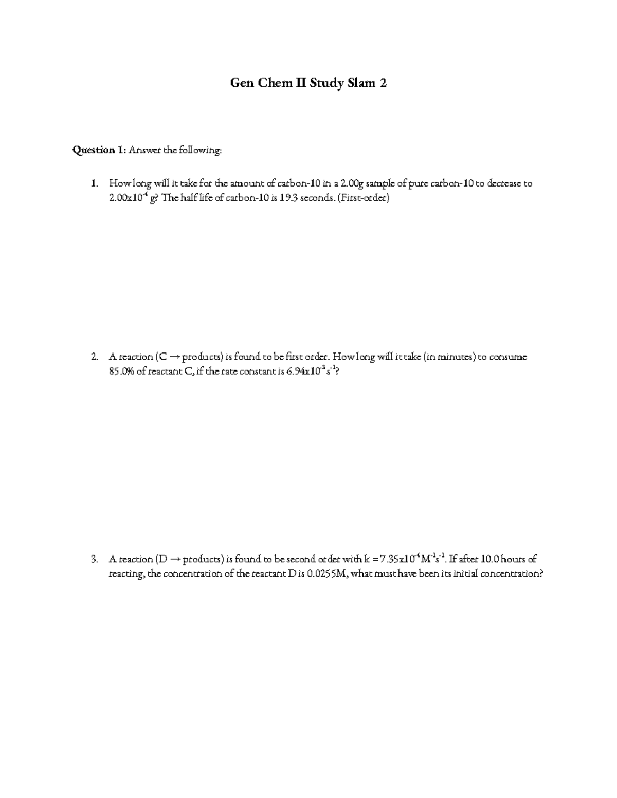 Gen Chem II Study Slam II.pdf Gen Chem II Study Slam 2 Key - Gen Chem ...