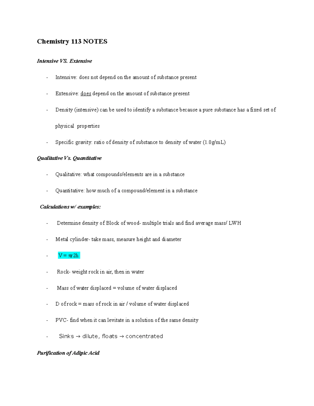 CHM113Cond Grav Report Guidelines - CHM 113 Lab: REPORT GUIDELINES FOR ...