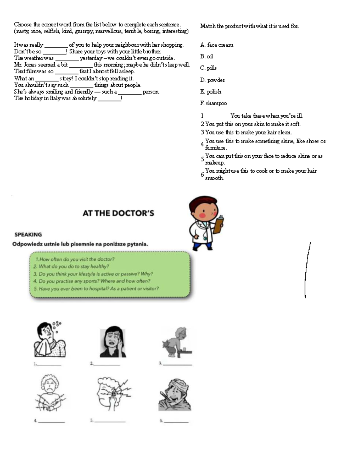 Vocabulary Exercise: Completing Sentences and Matching Products - Studocu