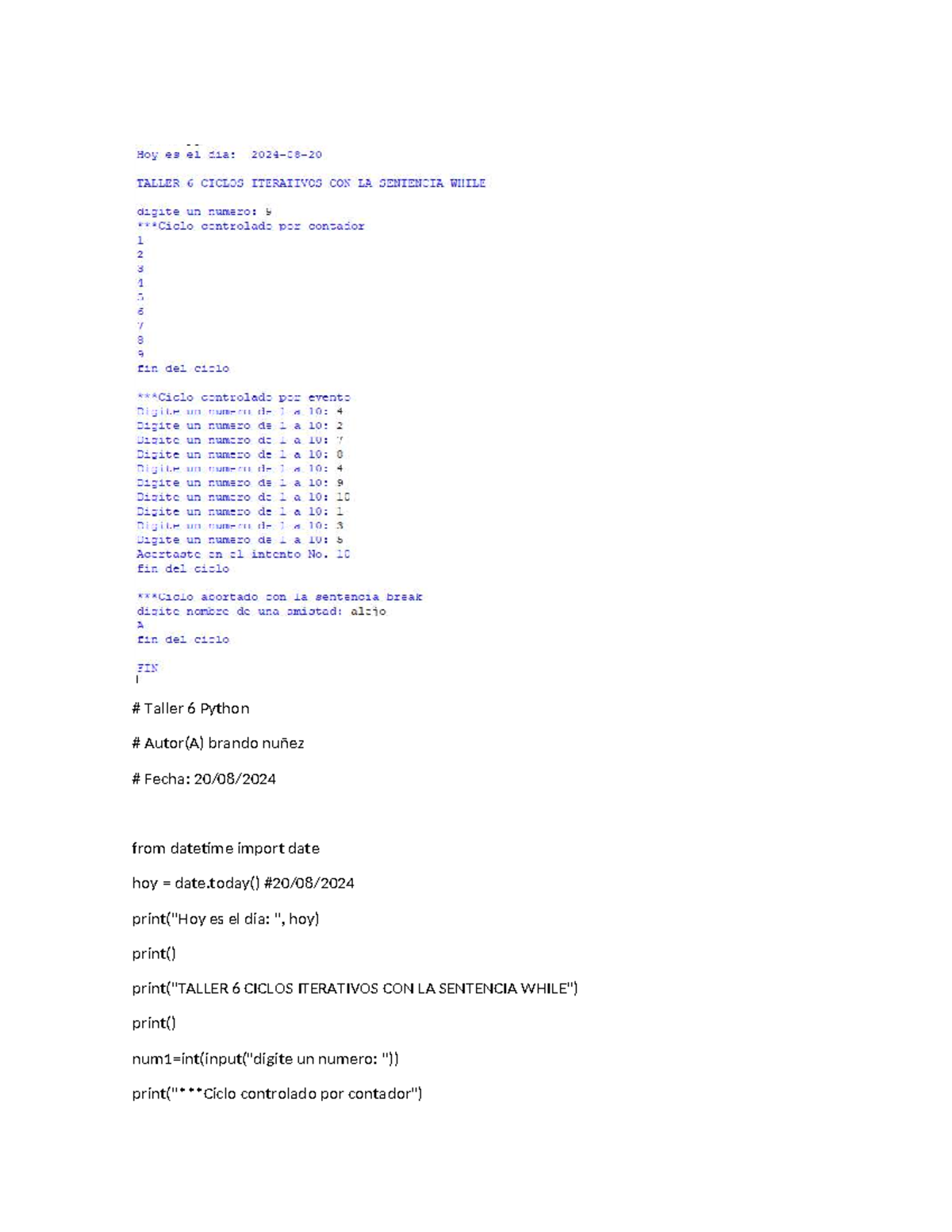 AA4-EV2 Taller 6 python - Tecnológo en análisis y desarrollo de ...